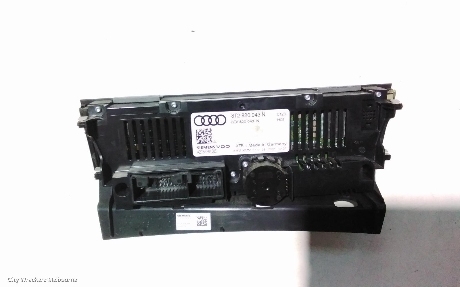 AUDI A5 HEATER/AC CONTROLS, THREE ZONE CLIMATE CONTROL, 8T, HEATED TYPE, 10/2007 - 08/2011