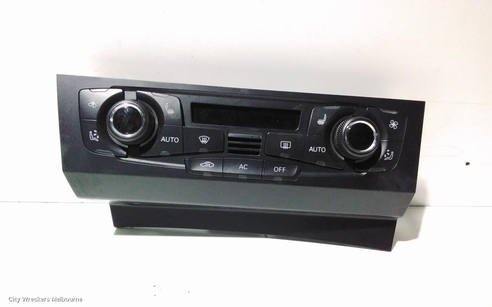 AUDI A5 HEATER/AC CONTROLS, THREE ZONE CLIMATE CONTROL, 8T, HEATED TYPE, 10/2007 - 08/2011