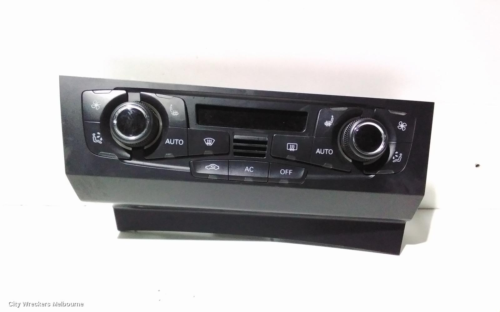 AUDI A5 HEATER/AC CONTROLS, THREE ZONE CLIMATE CONTROL, 8T, HEATED TYPE, 10/2007 - 08/2011