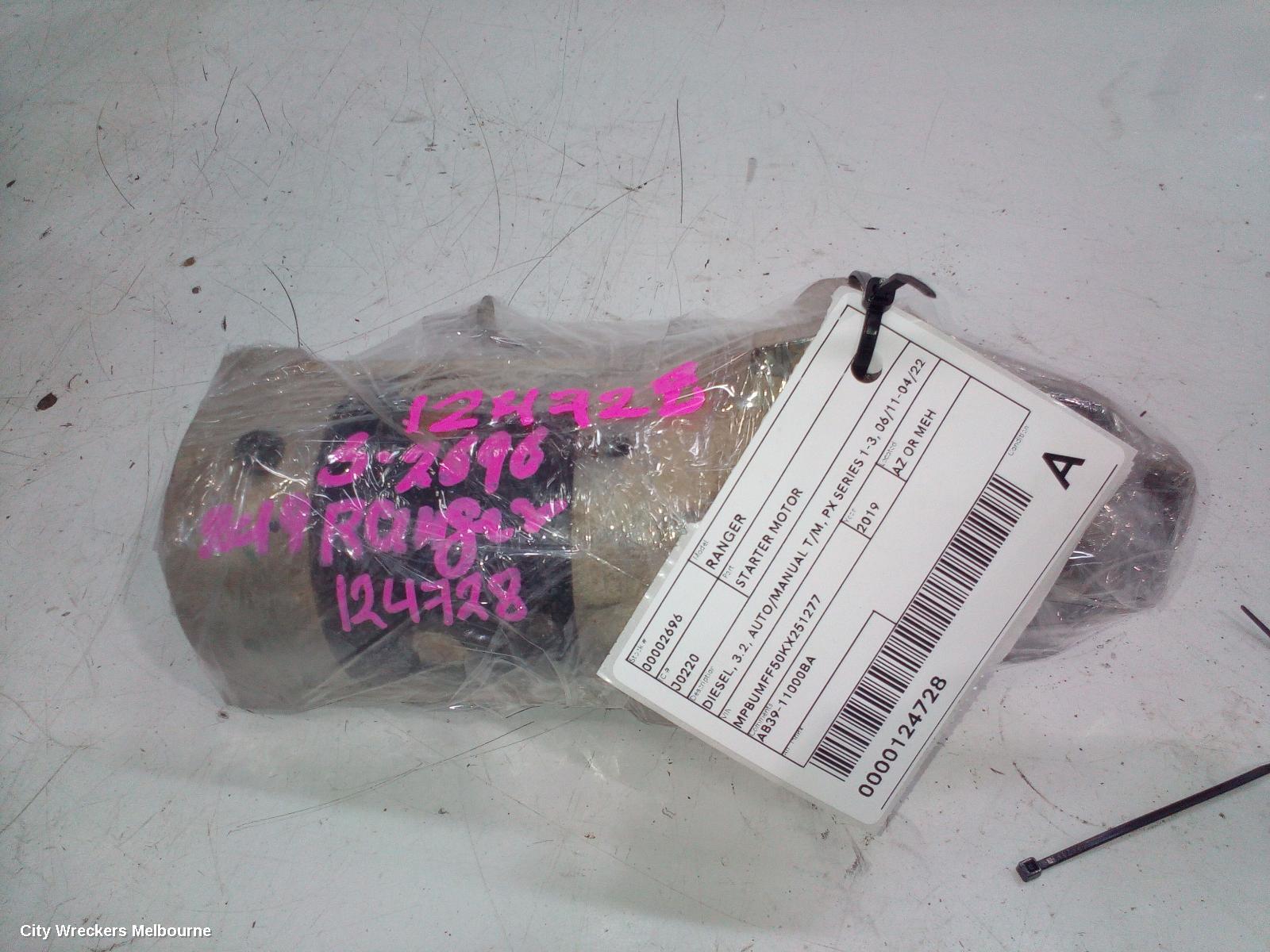 FORD RANGER STARTER, DIESEL, 3.2, AUTO/MANUAL T/M, PX SERIES 1-3, 06/2011 - 04/2022