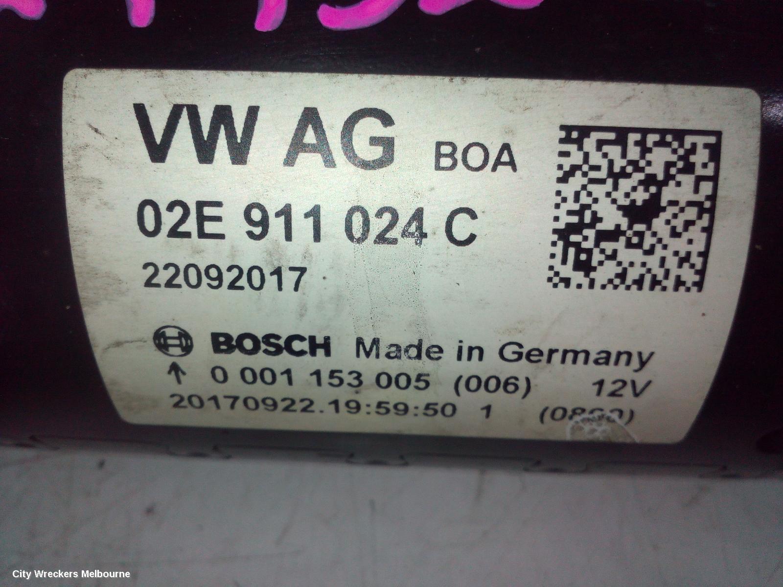 VOLKSWAGEN CADDY STARTER, DIESEL, 2.0, DFSD CODE, BOSCH, 2KN, 07/2015 - 02/2021