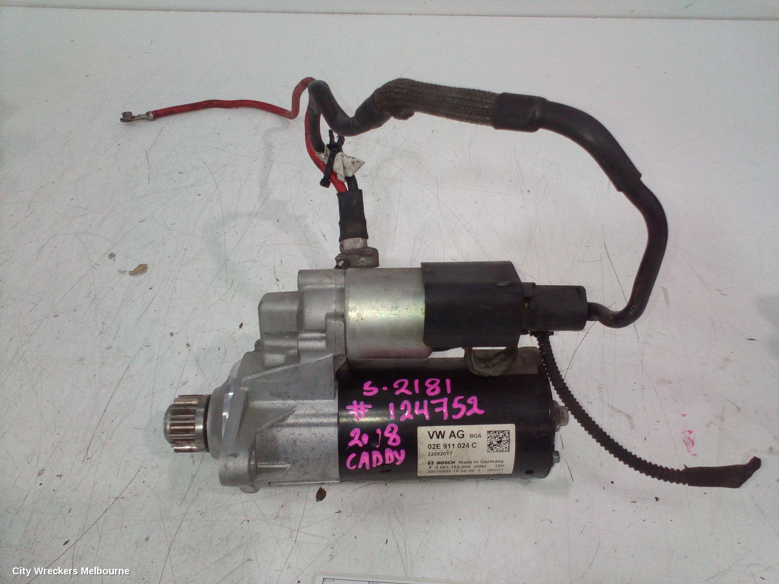 VOLKSWAGEN CADDY STARTER, DIESEL, 2.0, DFSD CODE, BOSCH, 2KN, 07/2015 - 02/2021