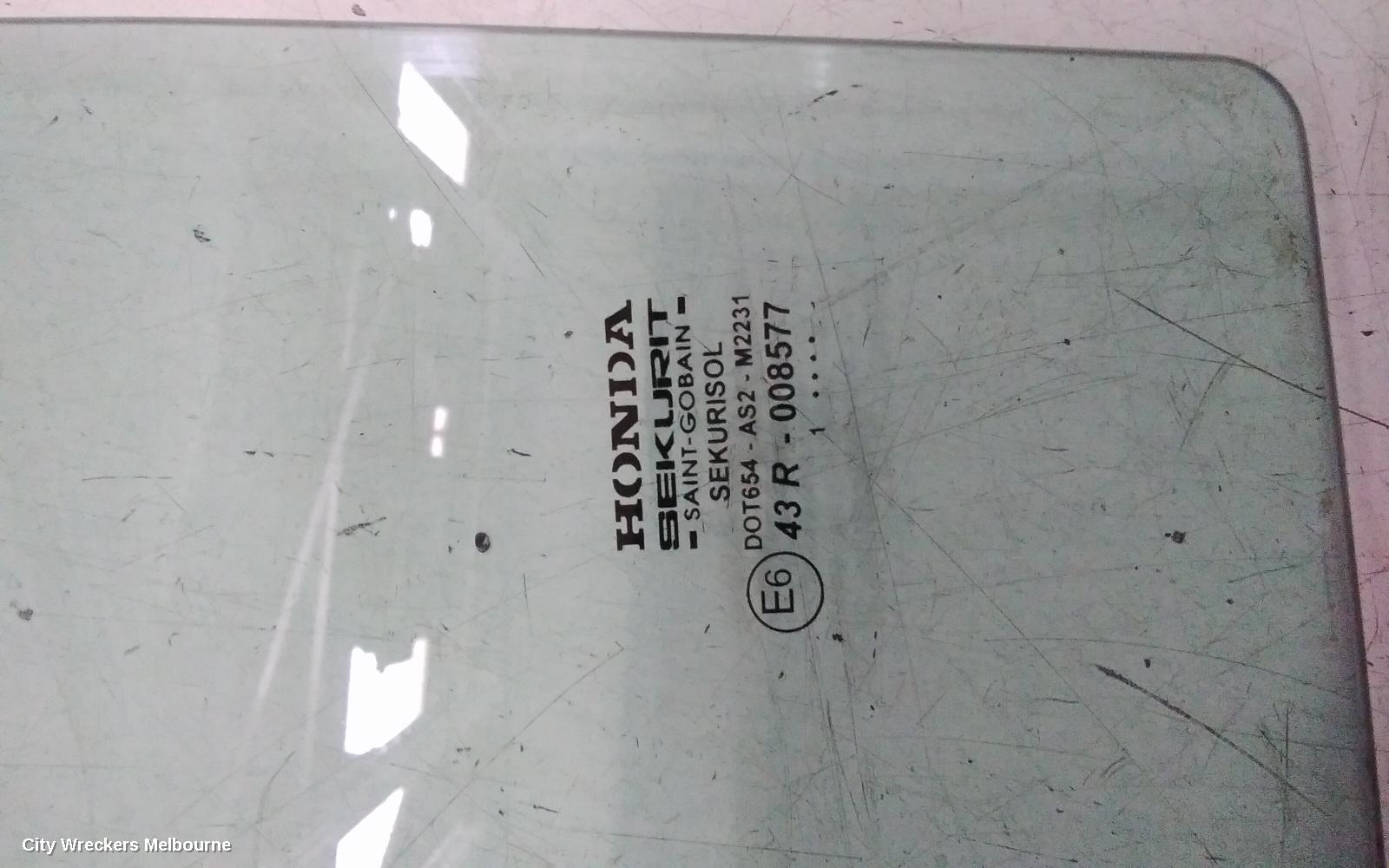 HONDA CIVIC LEFT REAR DOOR WINDOW, 7TH GEN, HATCH, 11/2000 - 12/2005
