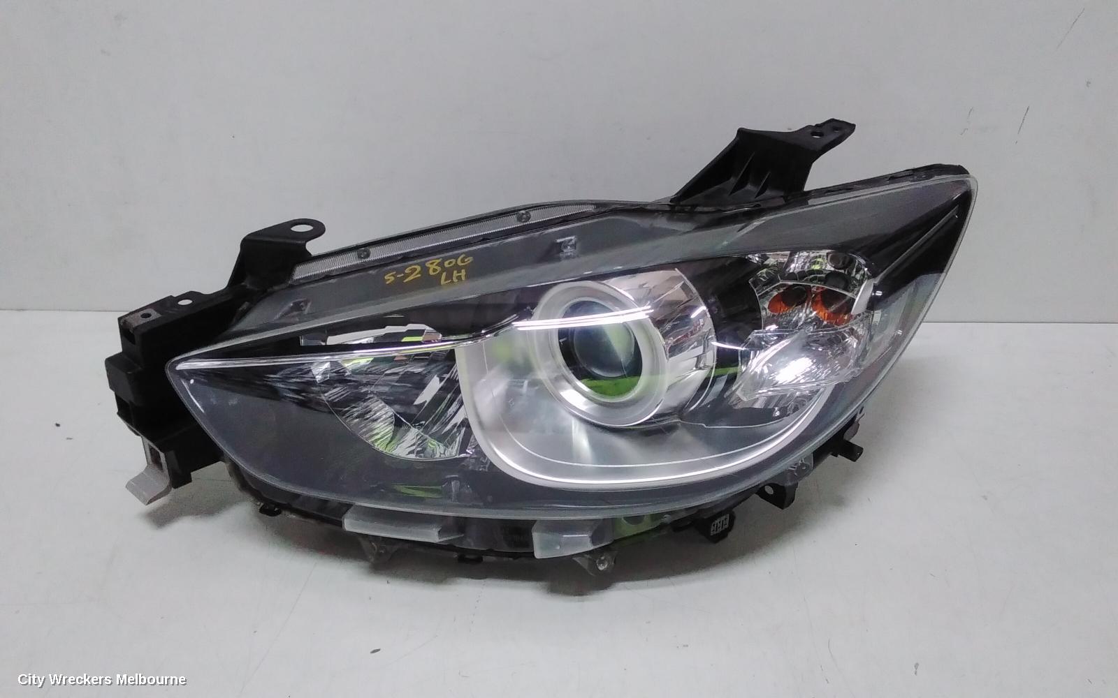 MAZDA CX5 LEFT HEADLAMP, KE, MAXX/MAXX SPORT, HALOGEN, MANUAL ADJ, 02/2012 - 12/2016