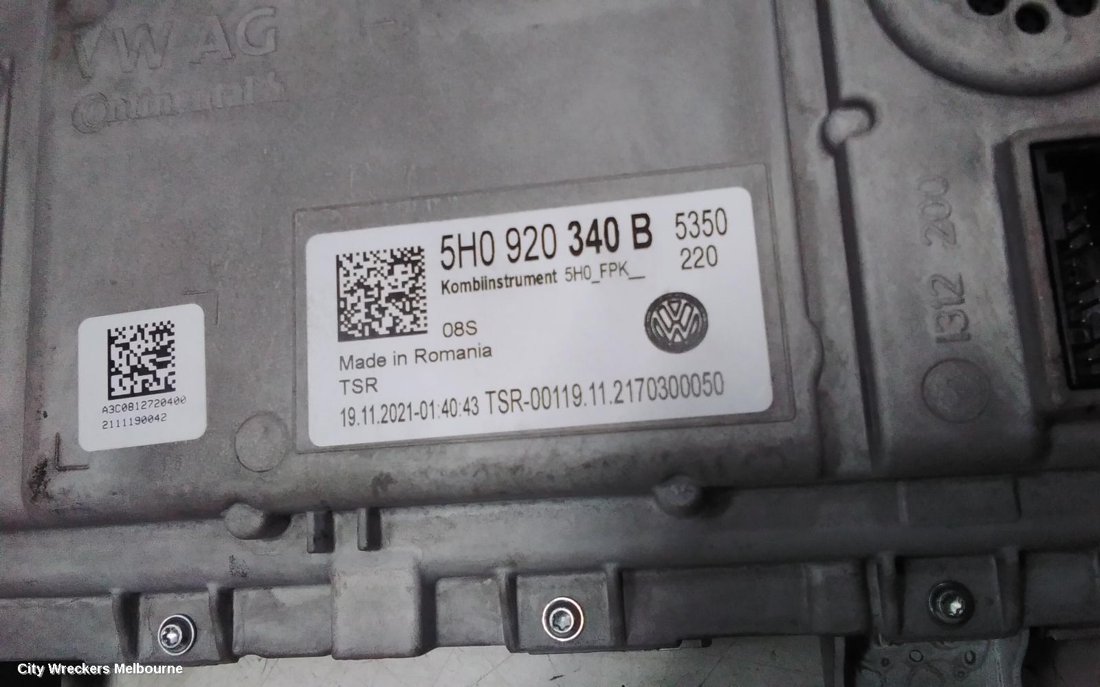 VOLKSWAGEN GOLF INSTRUMENT CLUSTER, INSTRUMENT CLUSTER, LIFE/R LINE,  GEN 8, 09/2020 ONWARDS