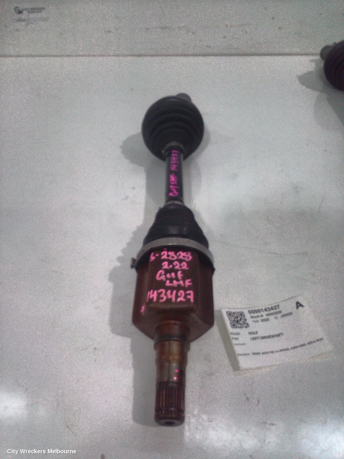 VOLKSWAGEN GOLF LEFT DRIVESHAFT, FRONT, AUTO T/M, 1.4, PETROL, DJKA CODE, GEN 8, 09/2020 ONWARDS