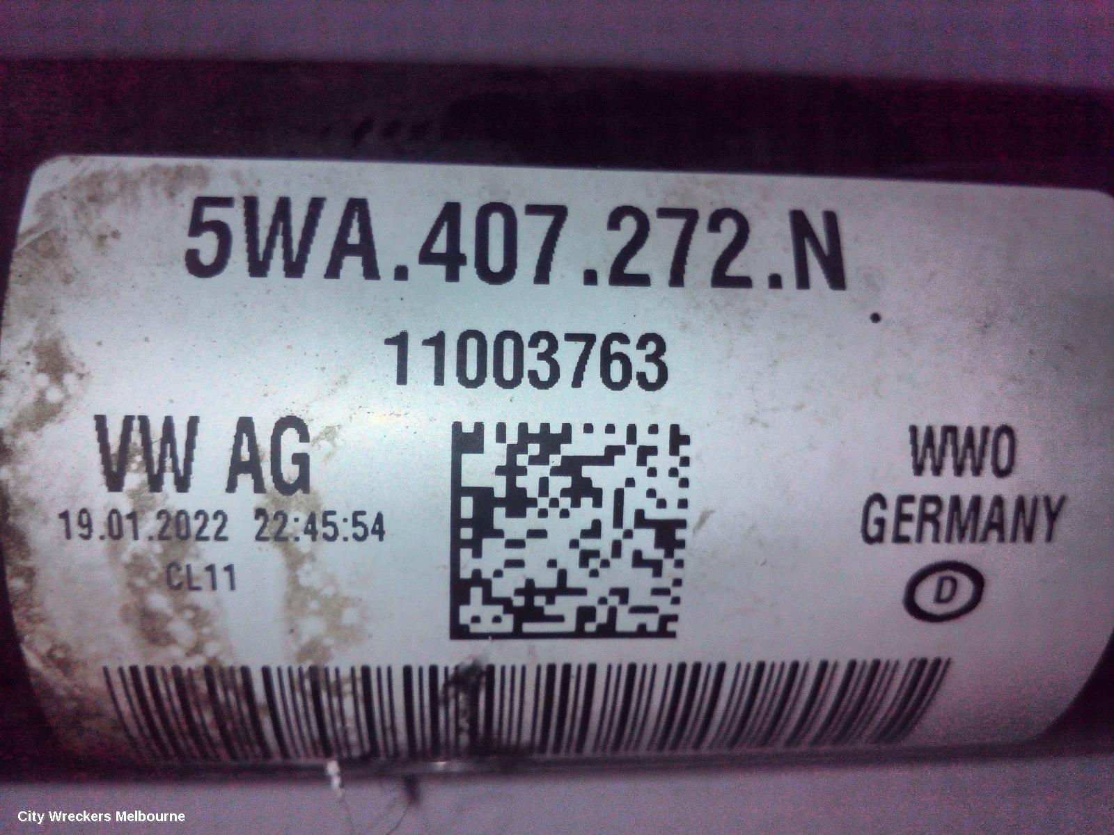VOLKSWAGEN GOLF RIGHT DRIVESHAFT, FRONT, AUTO T/M, 1.4, PETROL, DJKA CODE, GEN 8, 09/2020 ONWARDS