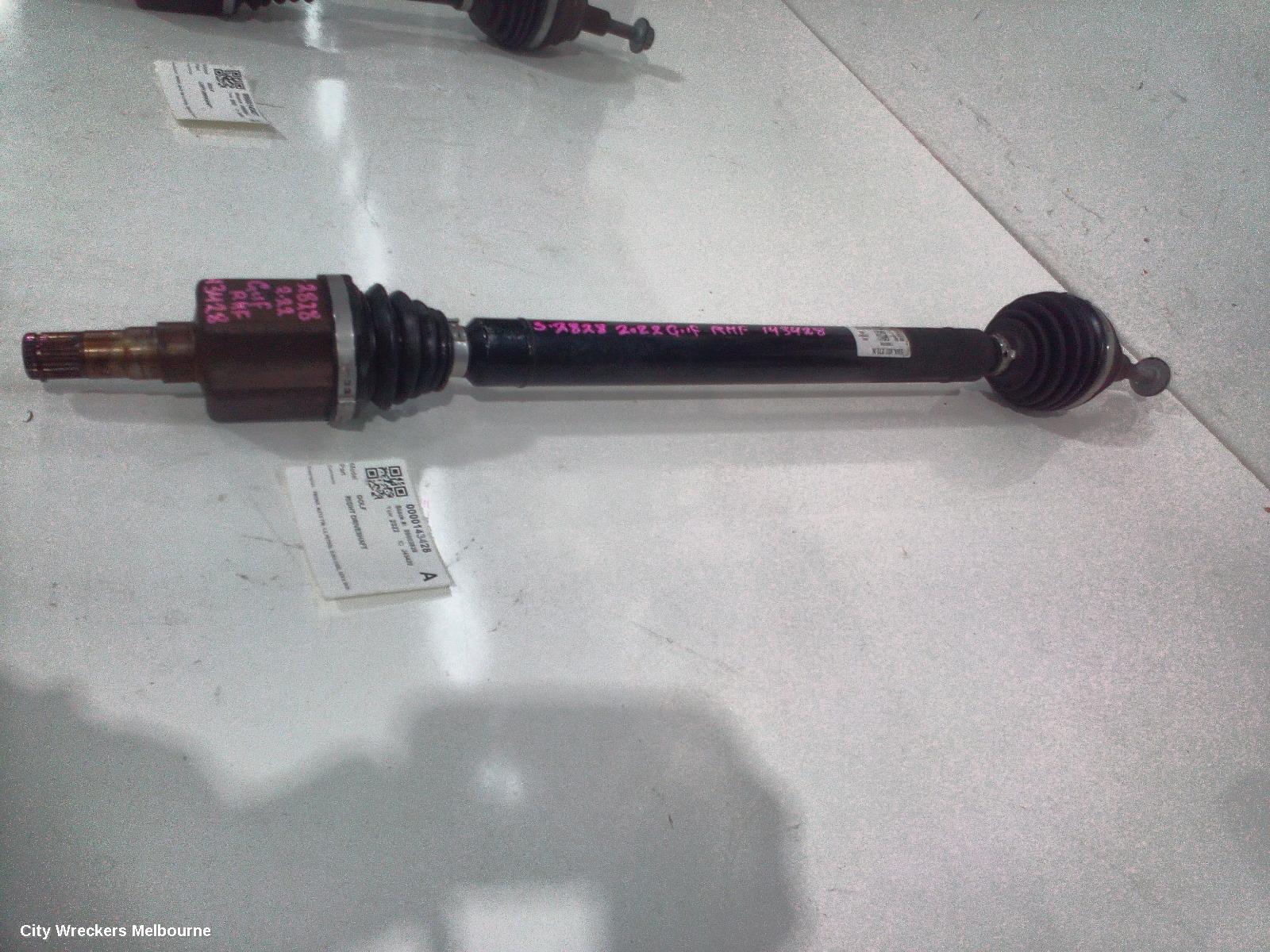 VOLKSWAGEN GOLF RIGHT DRIVESHAFT, FRONT, AUTO T/M, 1.4, PETROL, DJKA CODE, GEN 8, 09/2020 ONWARDS