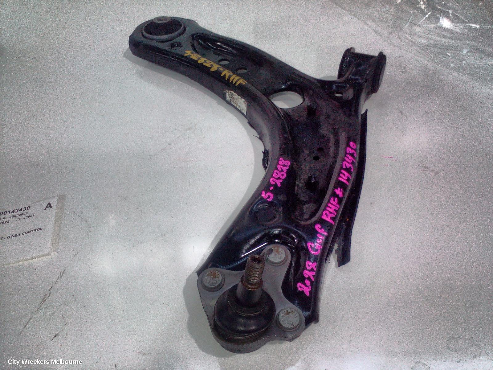 VOLKSWAGEN GOLF RIGHT FRONT LOWER CONTROL ARM, GEN 8, 2WD, 09/2020 ONWARDS