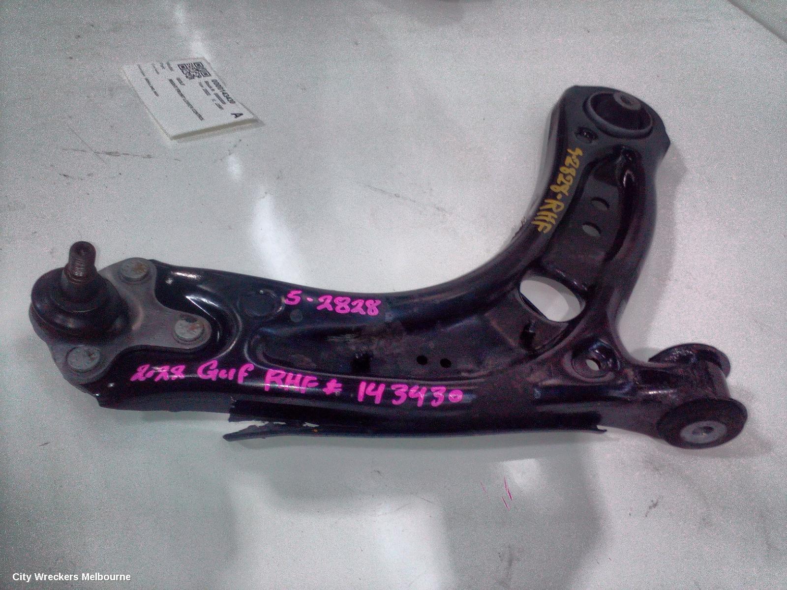 VOLKSWAGEN GOLF RIGHT FRONT LOWER CONTROL ARM, GEN 8, 2WD, 09/2020 ONWARDS