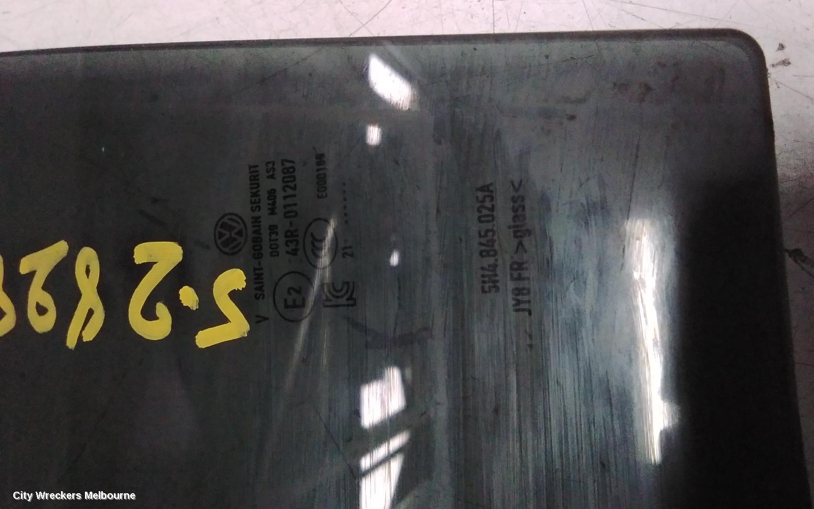 VOLKSWAGEN GOLF LEFT REAR DOOR WINDOW, GEN 8, 09/2020 ONWARDS
