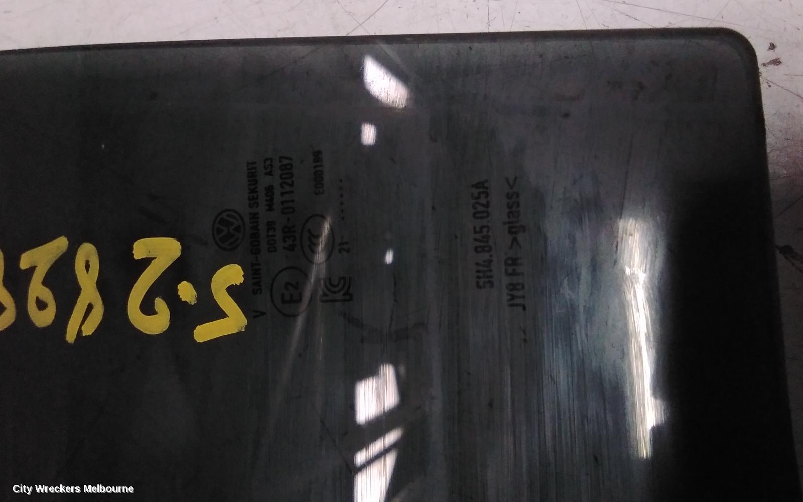 VOLKSWAGEN GOLF LEFT REAR DOOR WINDOW, GEN 8, 09/2020 ONWARDS