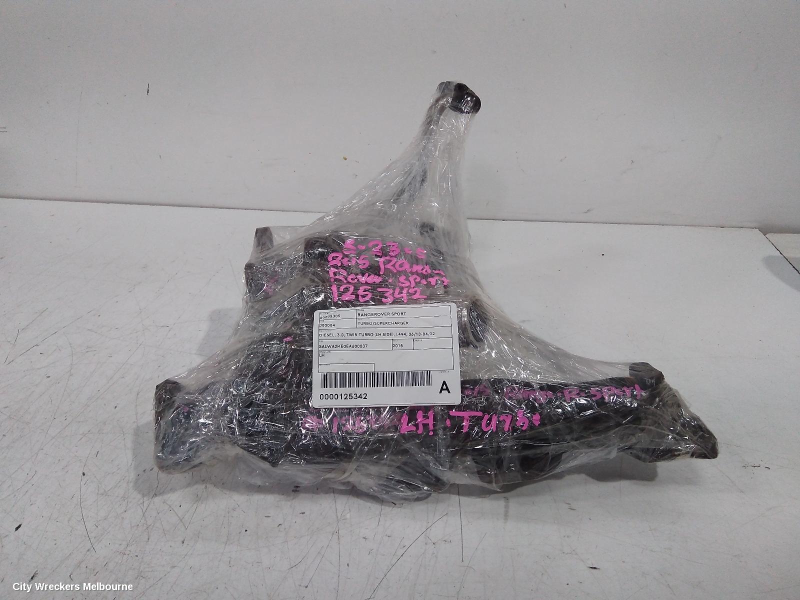 LAND ROVER RANGEROVER SPORT TURBO SUPERCHARGER, DIESEL, 3.0, TWIN TURBO (LH SIDE), L494, 06/2013 - 04/2022
