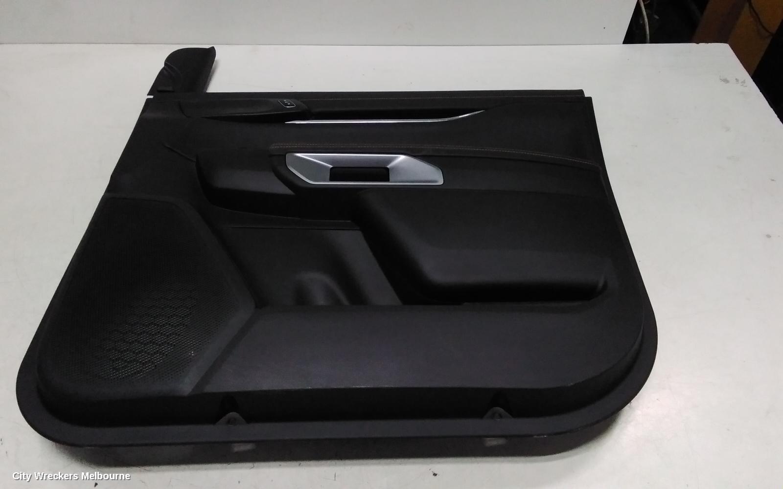 FORD RANGER DOOR TRIM, RA, RH FRONT, LEATHER, BLACK, W/ WHITE STITCHING, 05/2022 ONWARDS