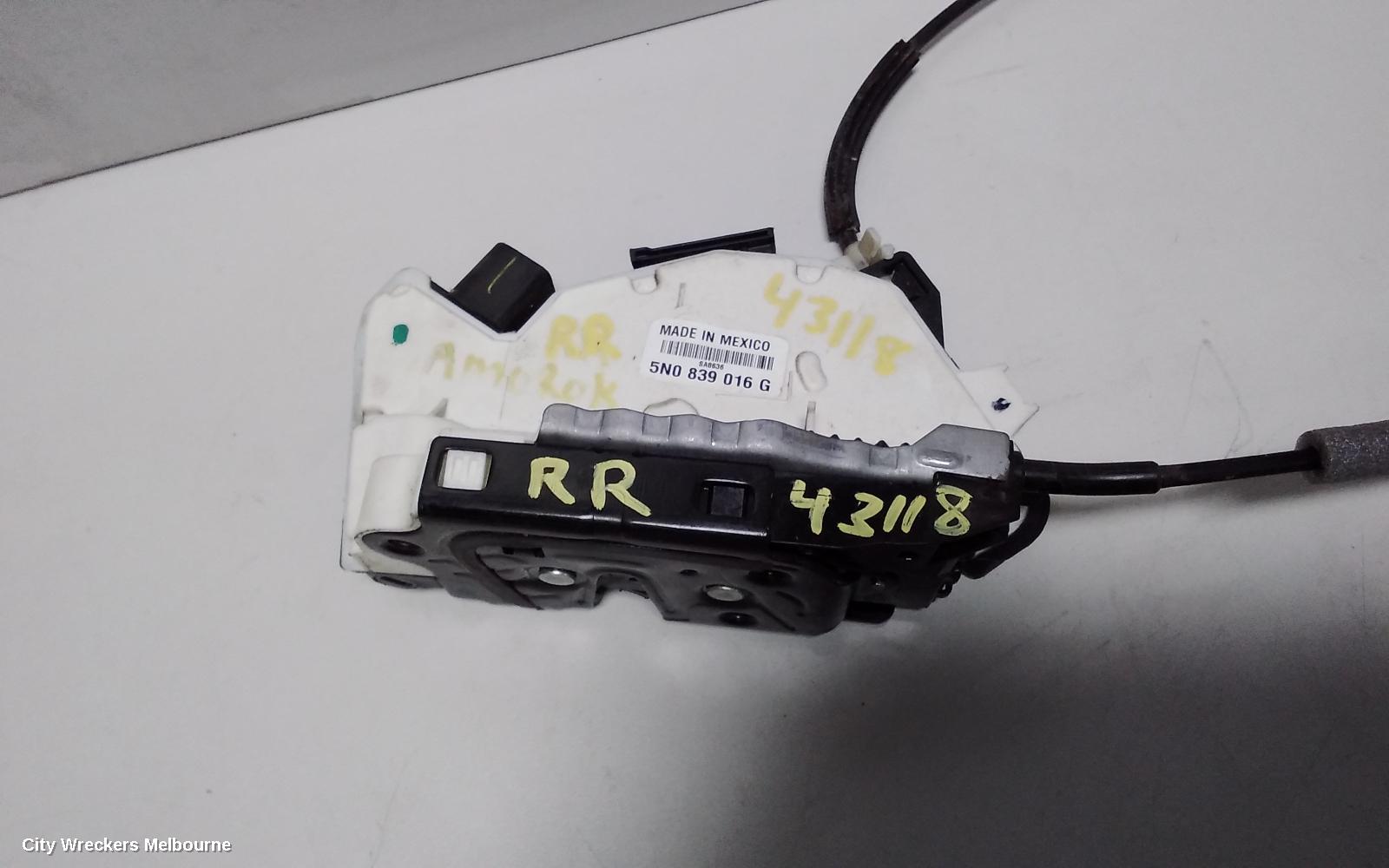 VOLKSWAGEN AMAROK DOOR/BOOT/GATE LOCK, RIGHT REAR DOOR LOCK, P/N 5N0839016G, 2H, 12/2010 ONWARDS