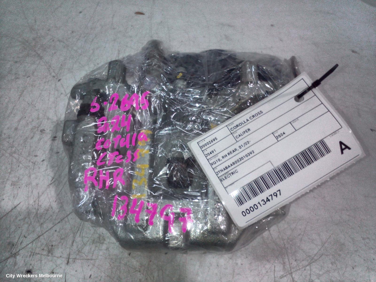 TOYOTA COROLLA CROSS CALIPER, XG10, RH REAR, 01/2022 ONWARDS