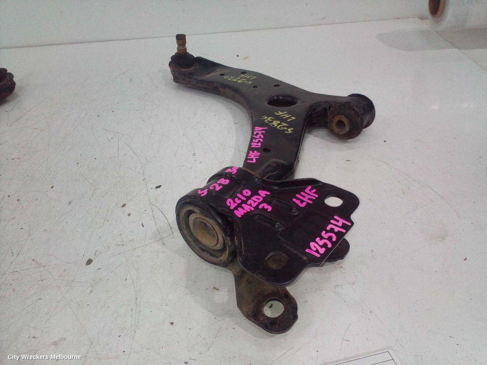 MAZDA 3 LEFT FRONT LOWER CONTROL ARM, BL, 04/2009 - 10/2013