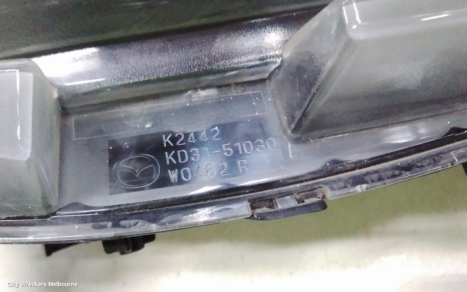 MAZDA CX5 RIGHT HEADLAMP, KE, MAXX/MAXX SPORT, HALOGEN, MANUAL ADJ, 02/2012 - 12/2016