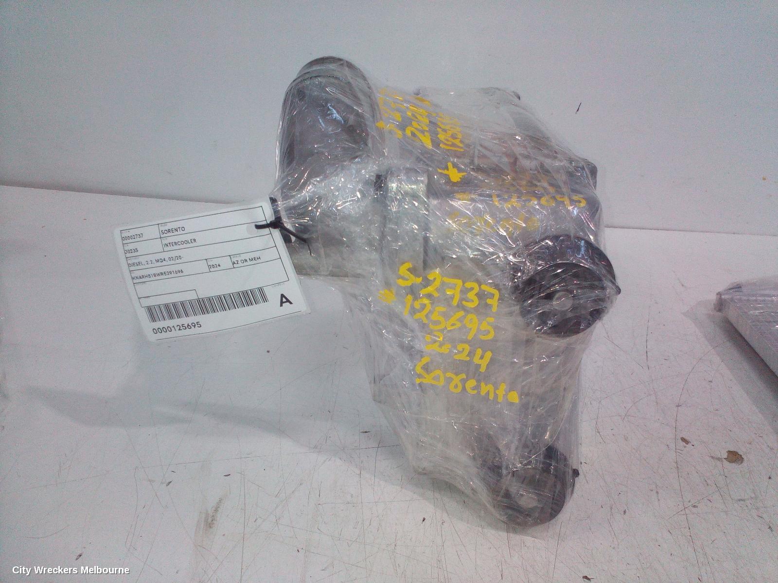 KIA SORENTO INTERCOOLER, DIESEL, 2.2, MQ4, 02/2020 ONWARDS