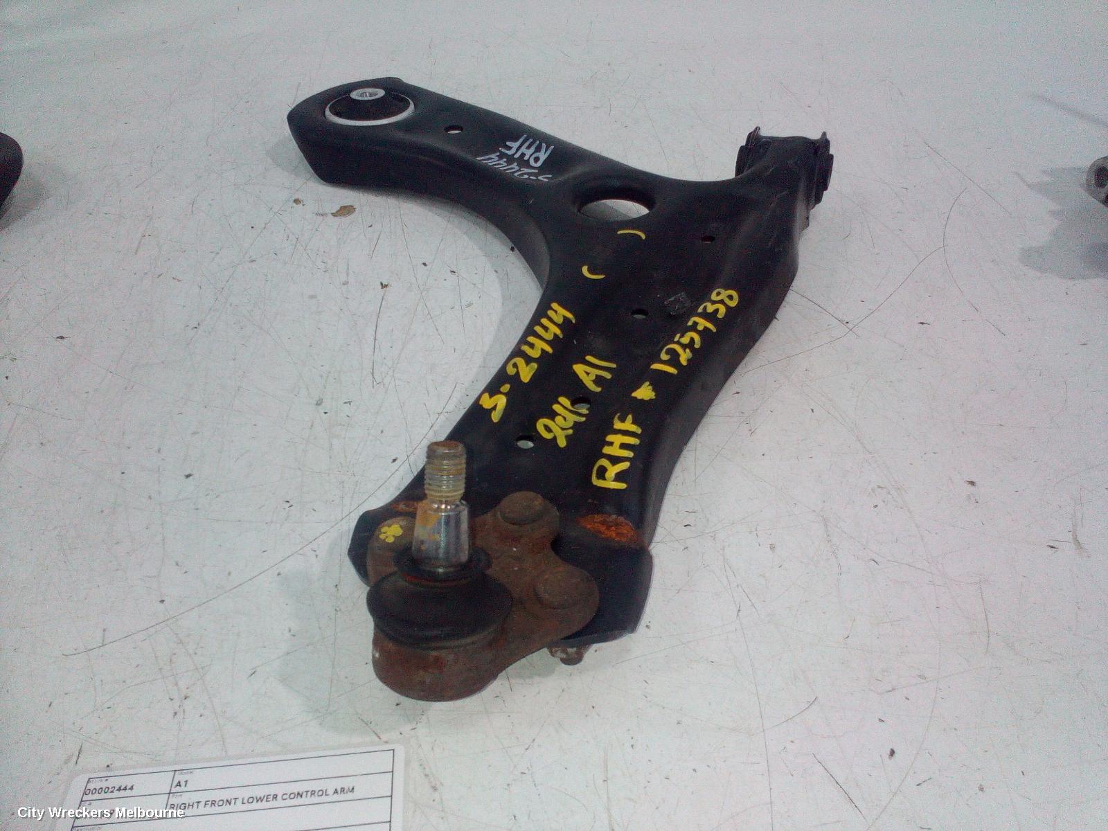 AUDI A1 RIGHT FRONT LOWER CONTROL ARM, 8X, 12/2010 - 10/2011