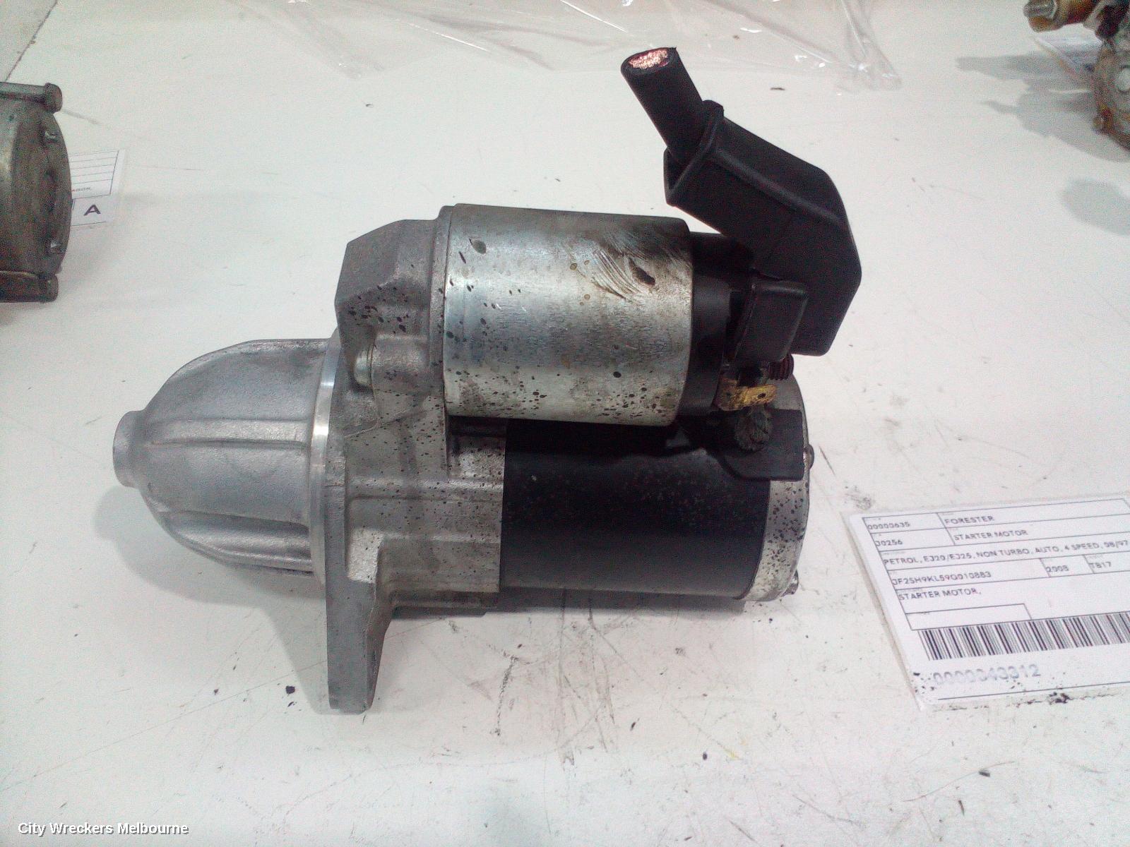 SUBARU FORESTER STARTER, PETROL, EJ20/EJ25, NON TURBO, AUTO, 4 SPEED, 08/1997 - 12/2012