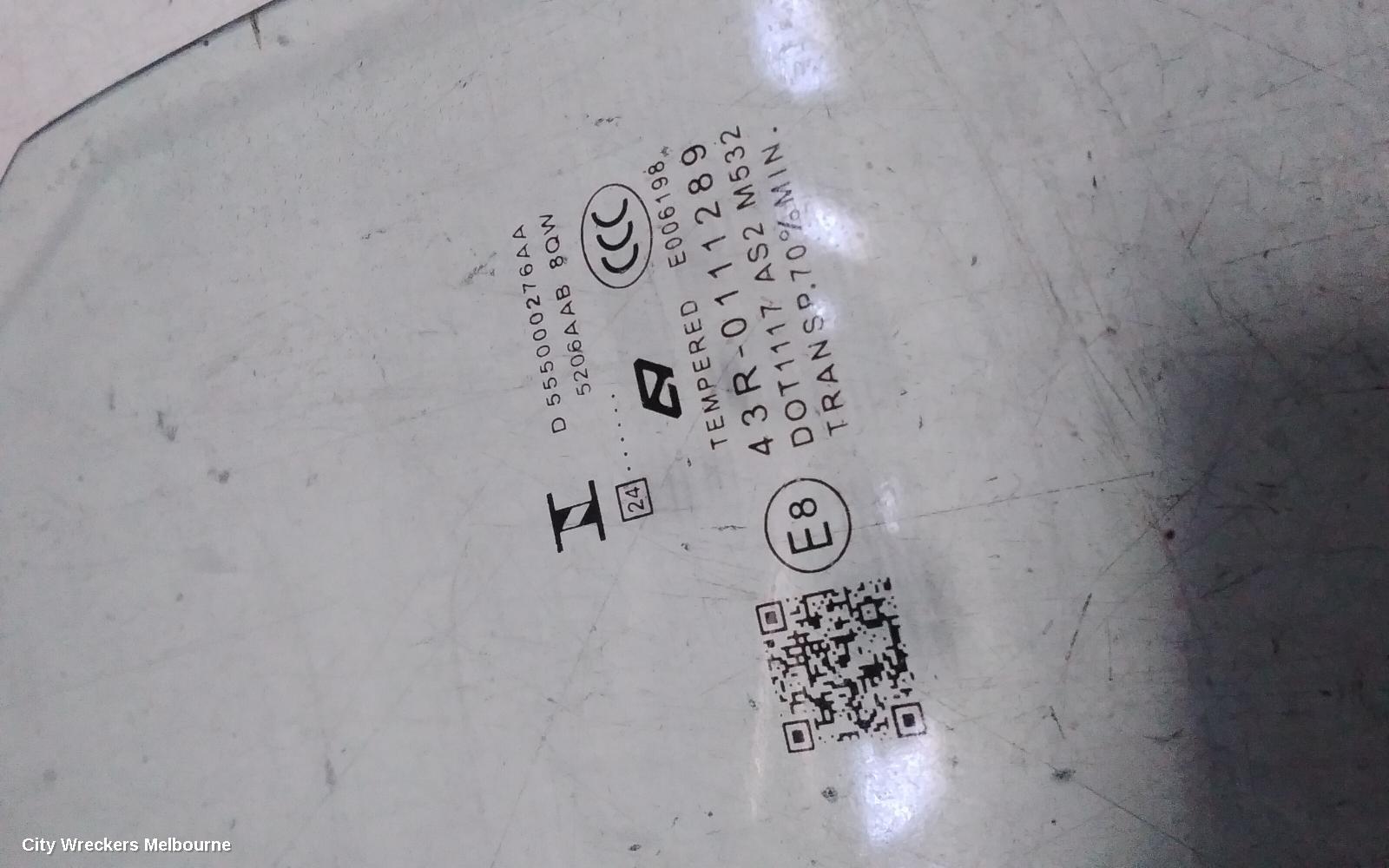 CHERY OMODA 5 LEFT REAR DOOR WINDOW, T34/T19C, 12/2022 ONWARDS