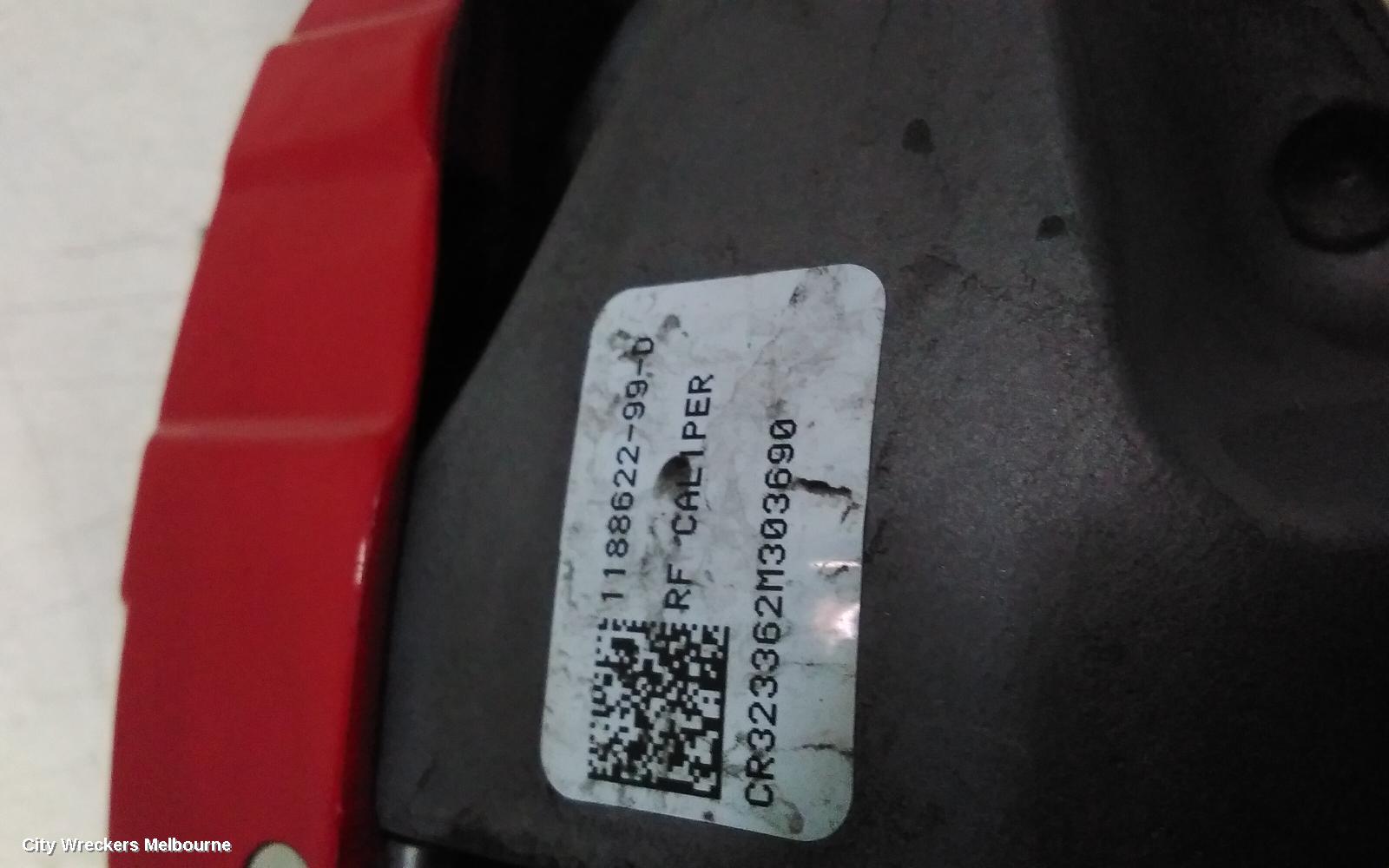 TESLA MODEL Y CALIPER, 1ST GEN, RH FRONT, PERFORMANCE TYPE, RED, 03/2022 ONWARDS