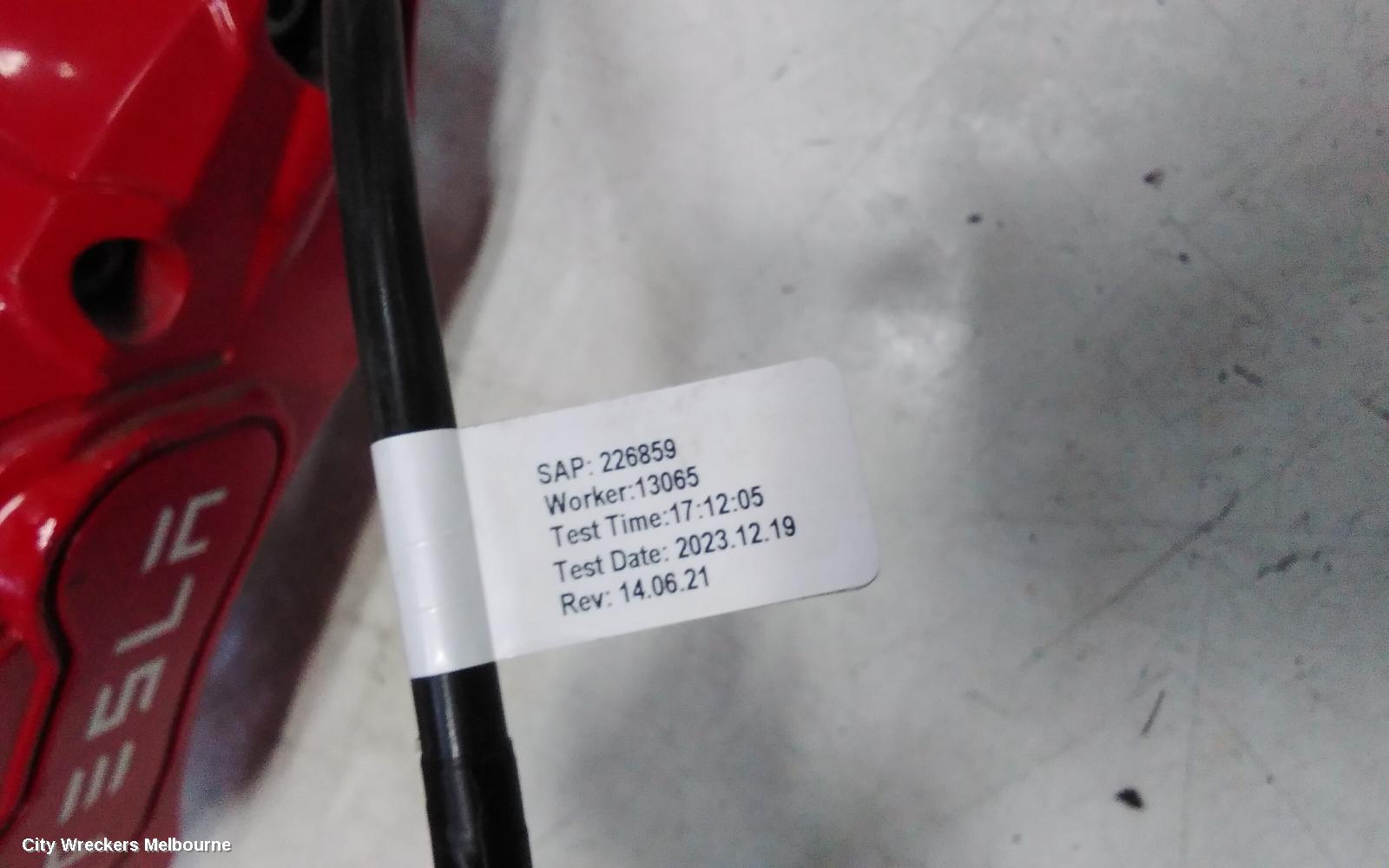 TESLA MODEL Y CALIPER, 1ST GEN, RH REAR, PERFORMANCE TYPE, RED, 03/2022 ONWARDS