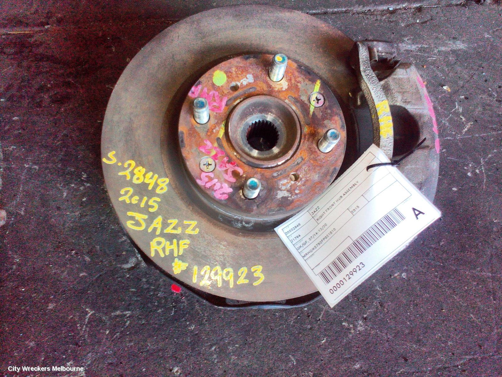 HONDA JAZZ RIGHT FRONT HUB ASSEMBLY, GK/GF, 07/2014 - 12/2020