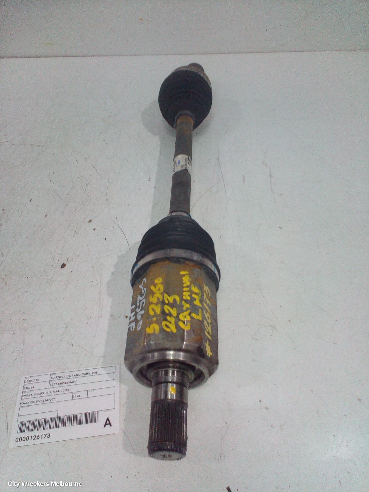 KIA CARNIVAL/GRAND CARNIVAL LEFT DRIVESHAFT, FRONT, DIESEL, 2.2, KA4, 10/2020 ONWARDS