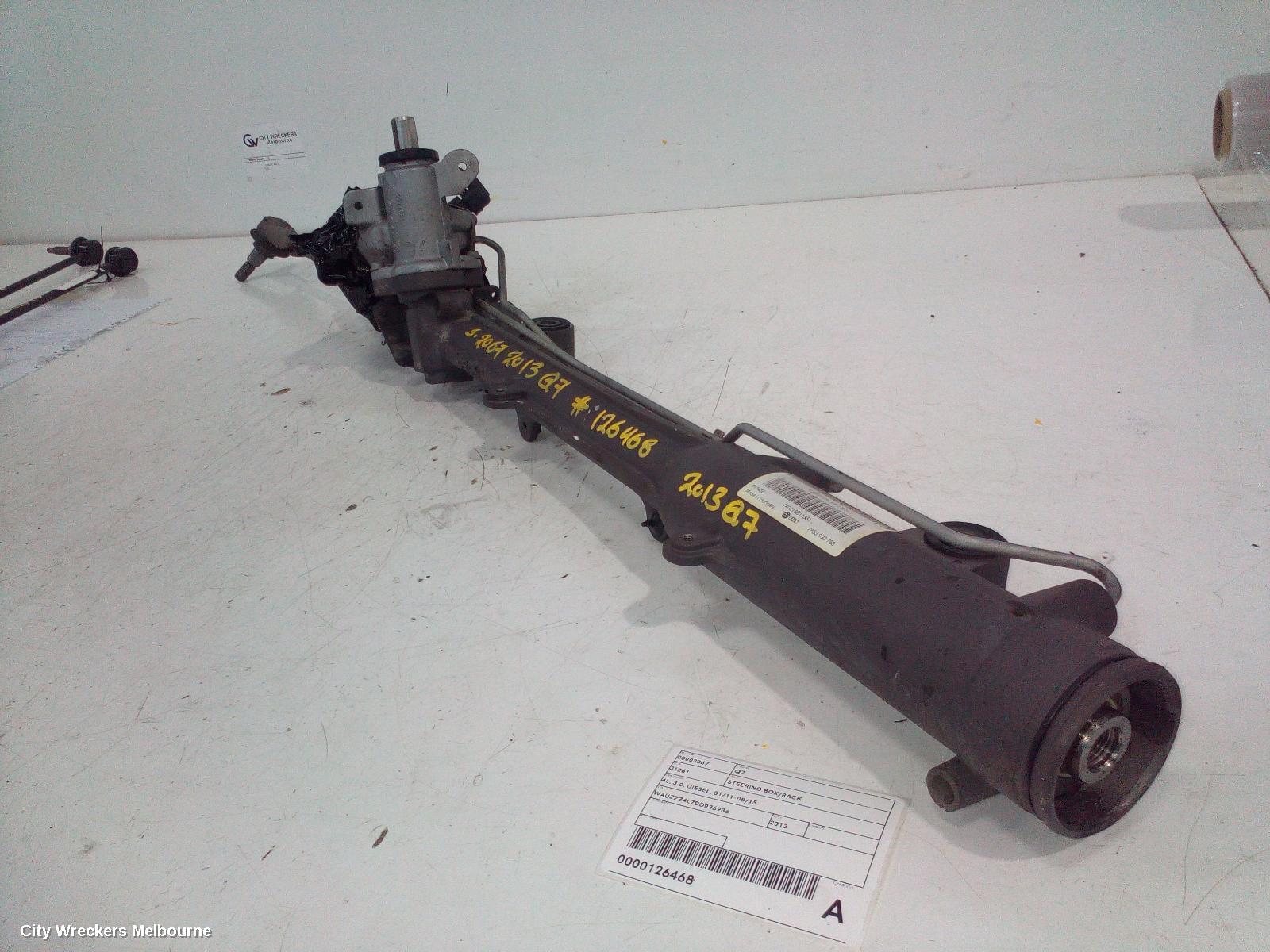 AUDI Q7 STEERING BOX/RACK, 4L, 3.0, DIESEL, 01/2011 - 08/2015