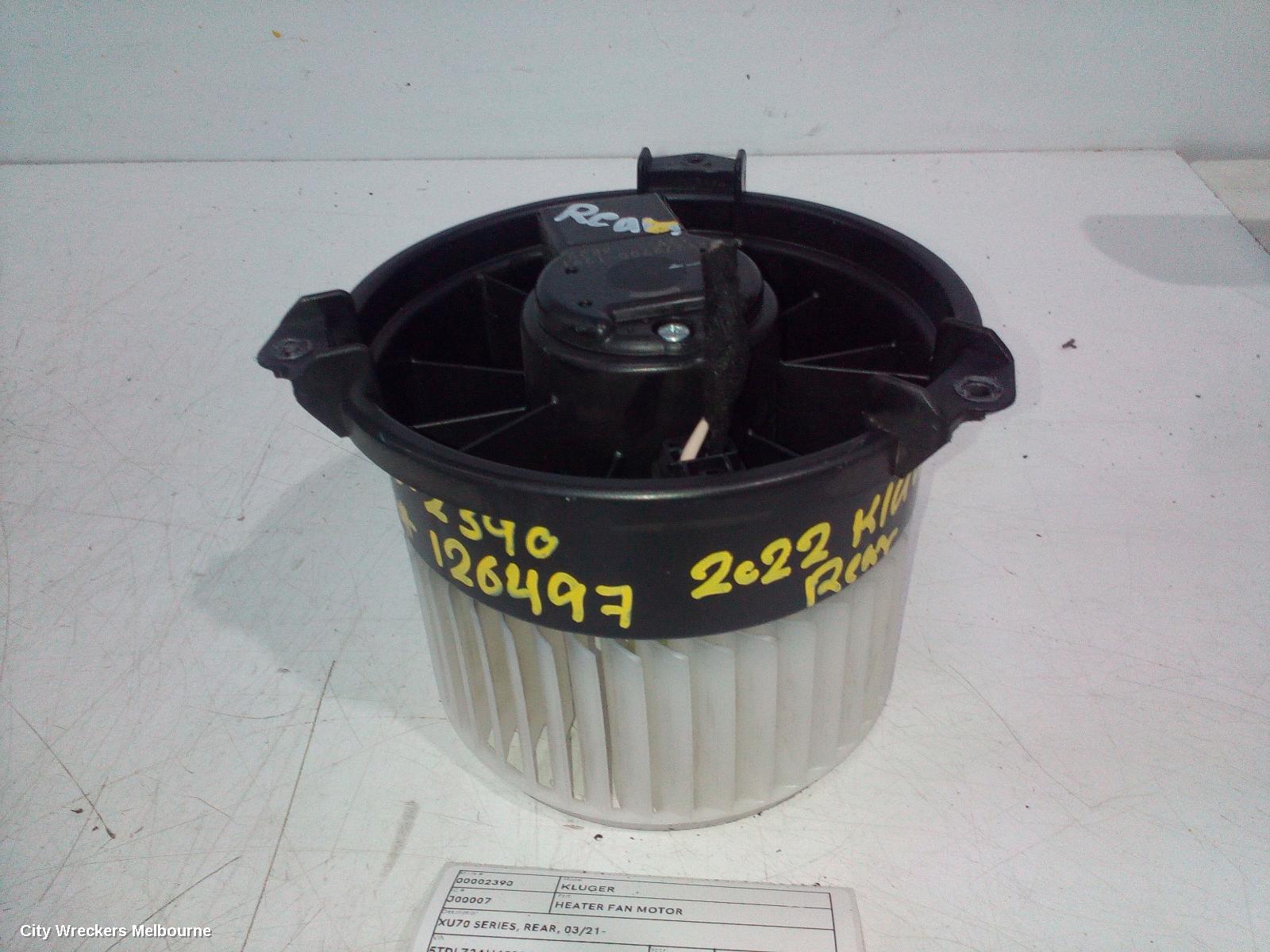 TOYOTA KLUGER HEATER FAN MOTOR, XU70 SERIES, REAR, 03/2021 ONWARDS
