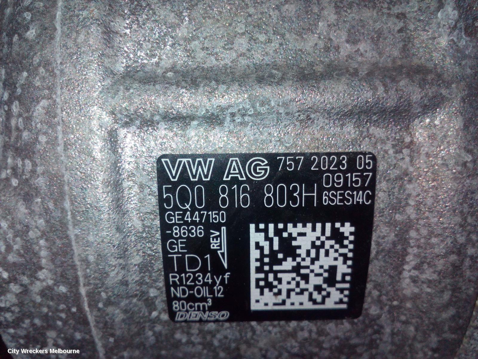 VOLKSWAGEN GOLF A/C COMPRESSOR, GEN 8, PETROL, 1.4, TURBO, DJKA CODE, 09/2020 ONWARDS