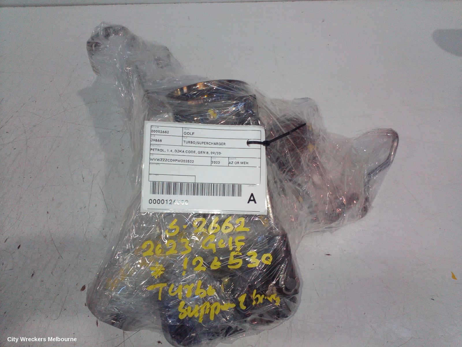 VOLKSWAGEN GOLF TURBO SUPERCHARGER, PETROL, 1.4, DJKA CODE, GEN 8, 09/2020 ONWARDS