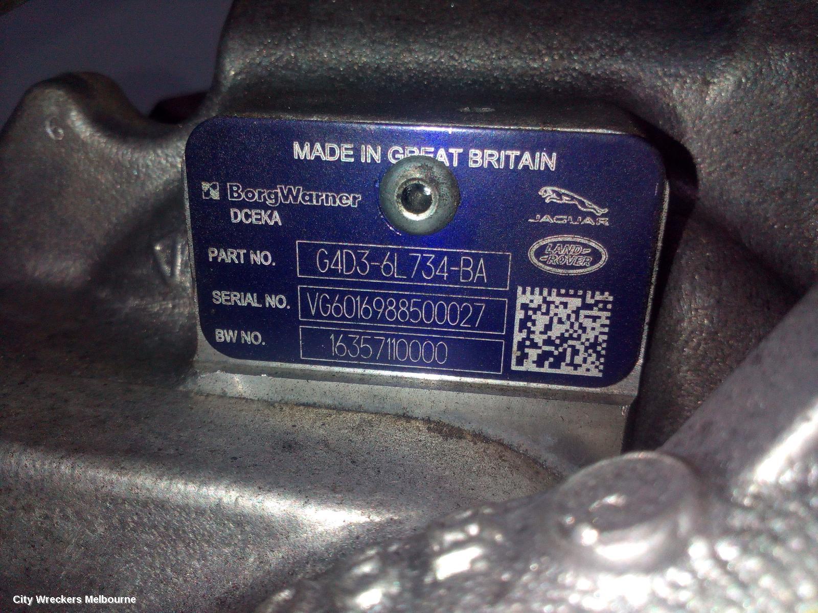 LAND ROVER DISCOVERY TURBO SUPERCHARGER, DIESEL, 2.0, TURBO, L462, 12/2016 - 12/2020
