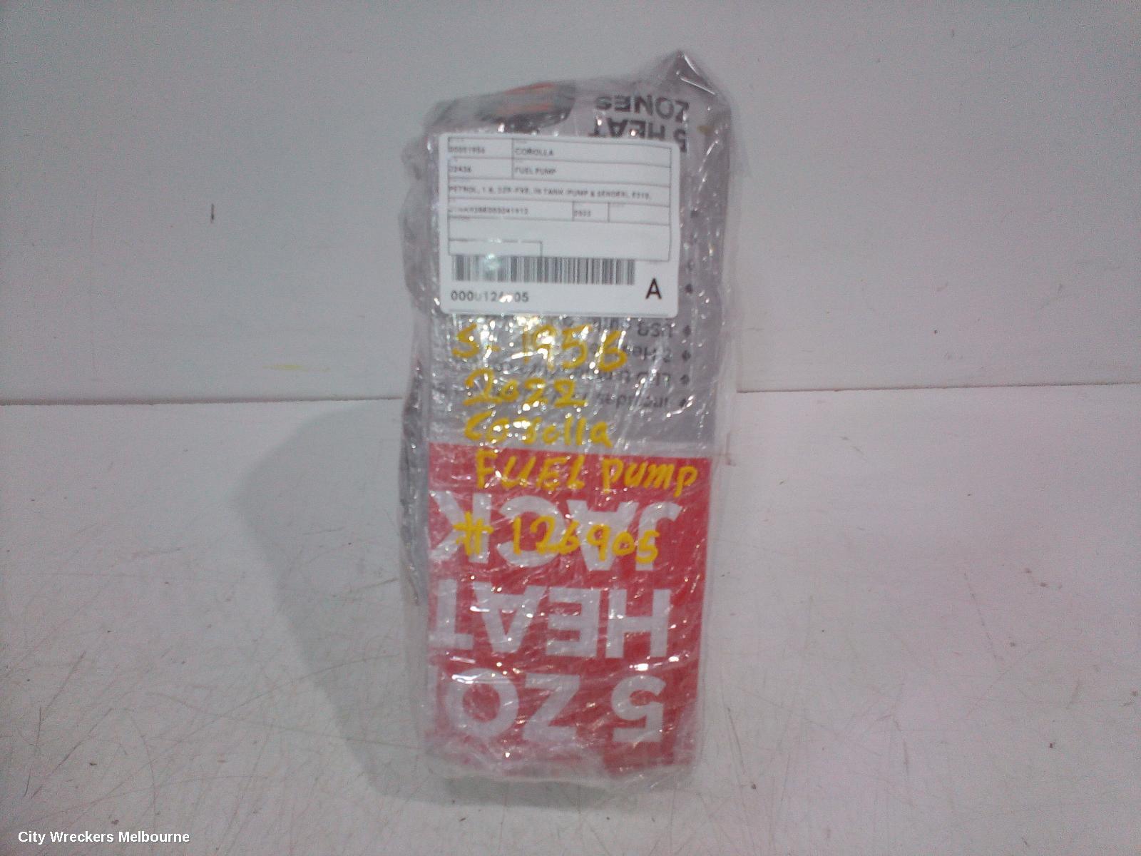 TOYOTA COROLLA FUEL PUMP, PETROL, 1.8, 2ZR-FXE, IN TANK (PUMP & SENDER), E210, 07/2018 ONWARDS