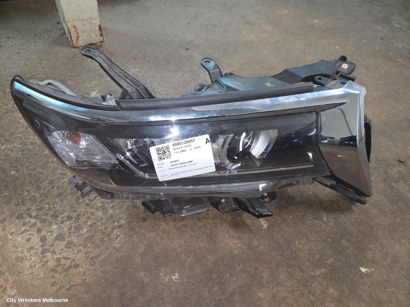 TOYOTA PRADO RIGHT HEADLAMP, 150 SERIES, GXL/VX/VX LIMITED/KAKADU, BI-LED TYPE, 08/2017 - 11/2023