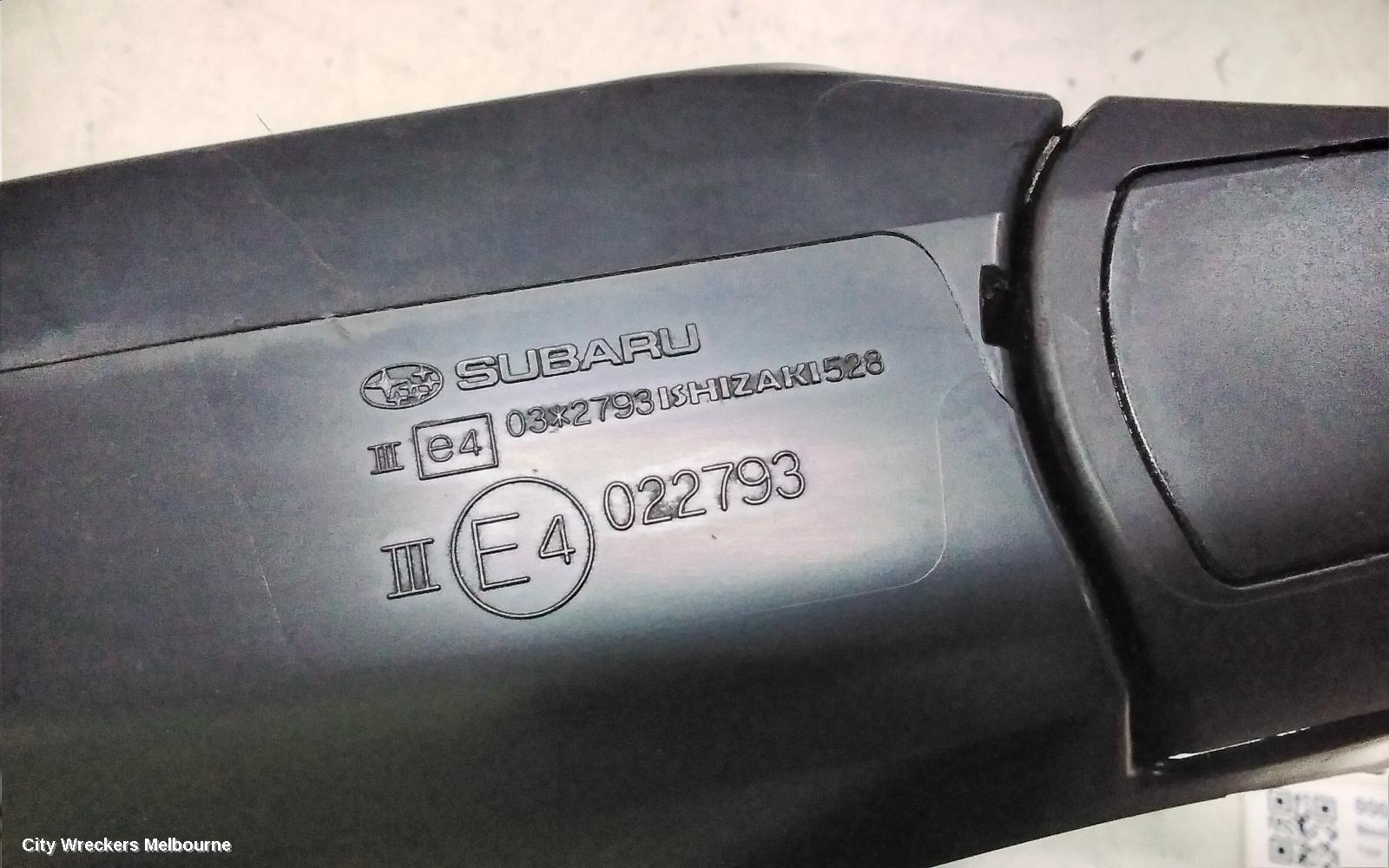 SUBARU FORESTER LEFT DOOR MIRROR, SH, COLOUR CODED, NON FLASHER, NON HEATED, (3 WIRE), 02/2008 - 11/2010