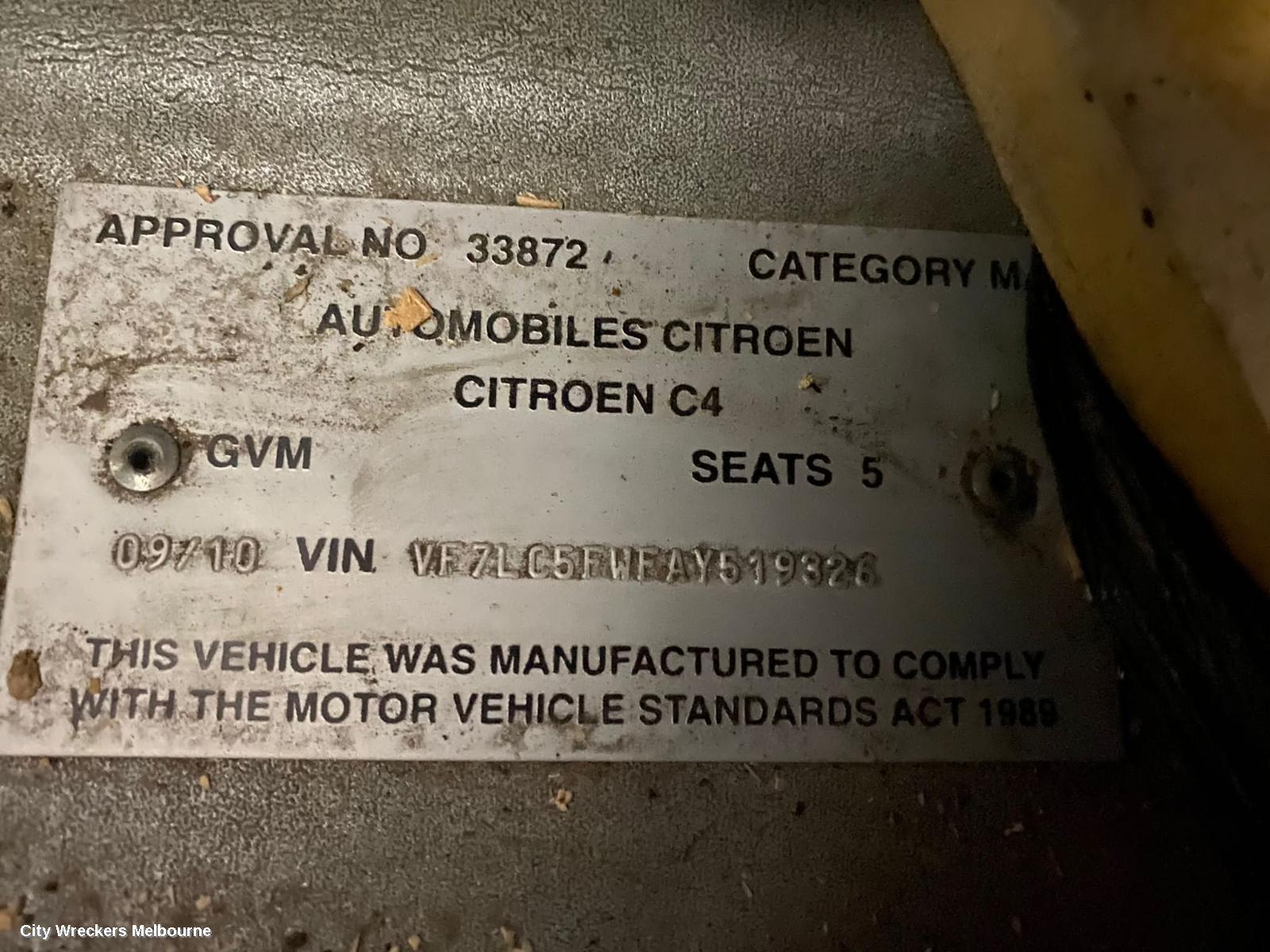 CITROEN C4 RIGHT GUARD, 03/2005 - 09/2011