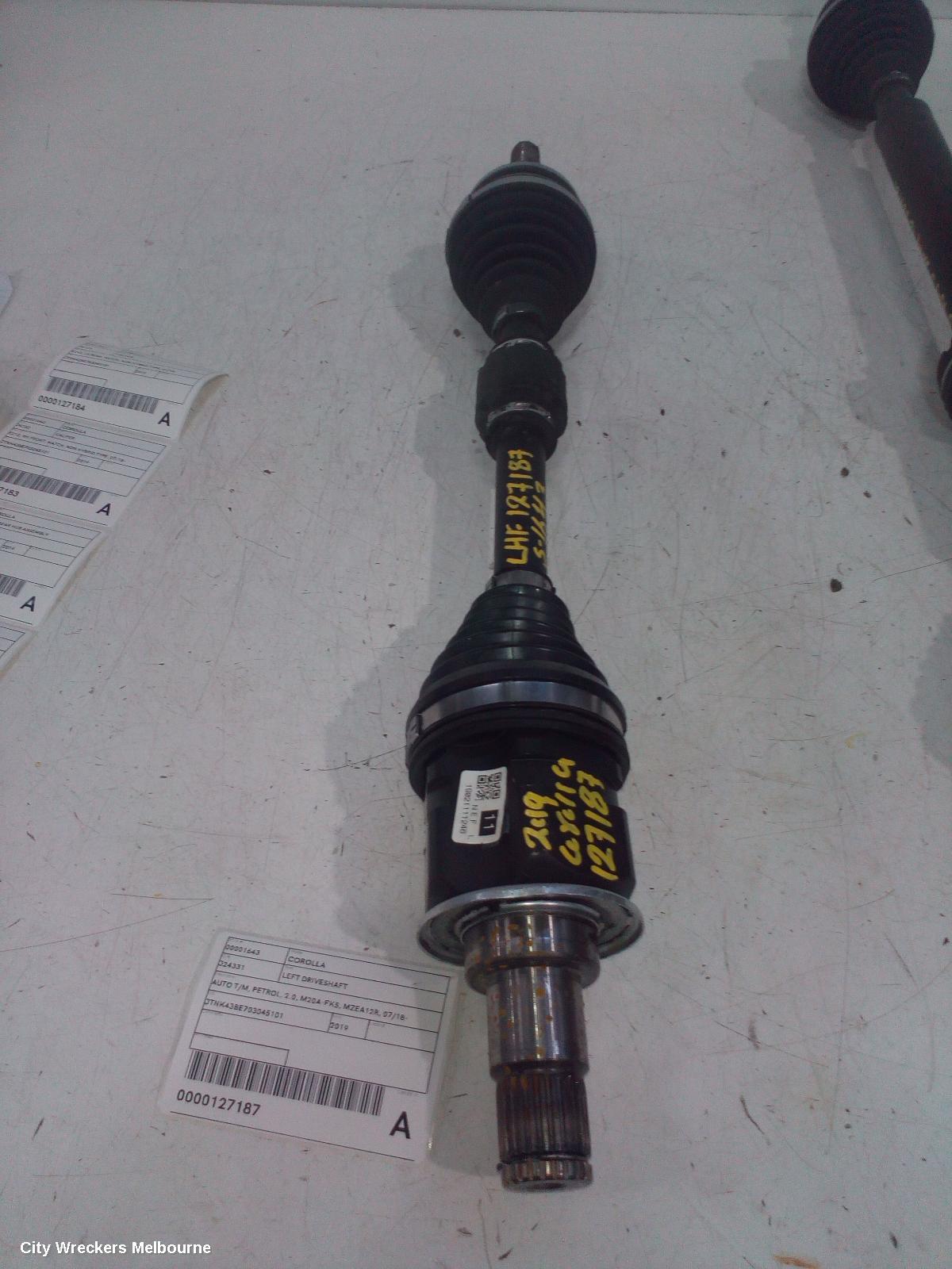 TOYOTA COROLLA LEFT DRIVESHAFT, AUTO T/M, PETROL, 2.0, M20A-FKS, MZEA12R, 07/2018 ONWARDS