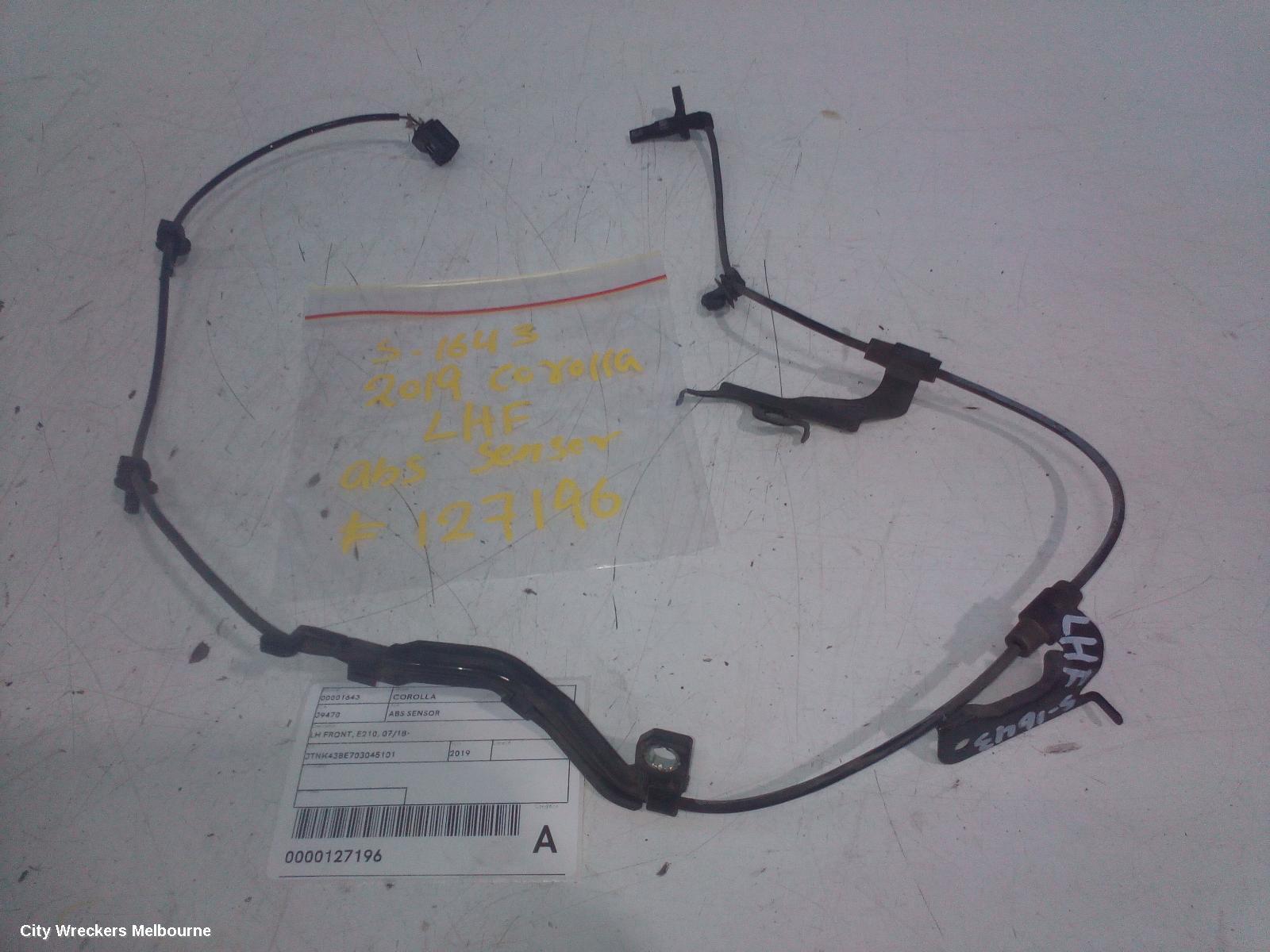 TOYOTA COROLLA ABS SENSOR, LH FRONT, E210, 07/2018 ONWARDS