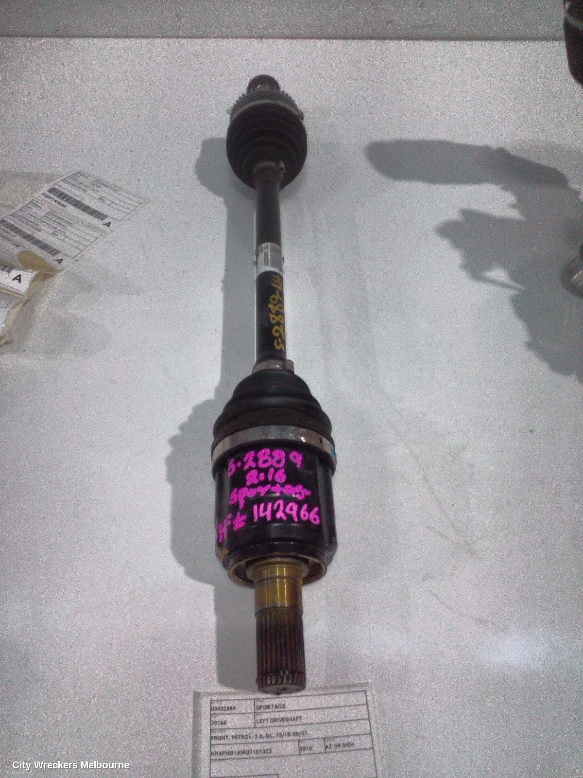 KIA SPORTAGE LEFT DRIVESHAFT, FRONT, PETROL, 2.0, QL, 10/2015 - 08/2021