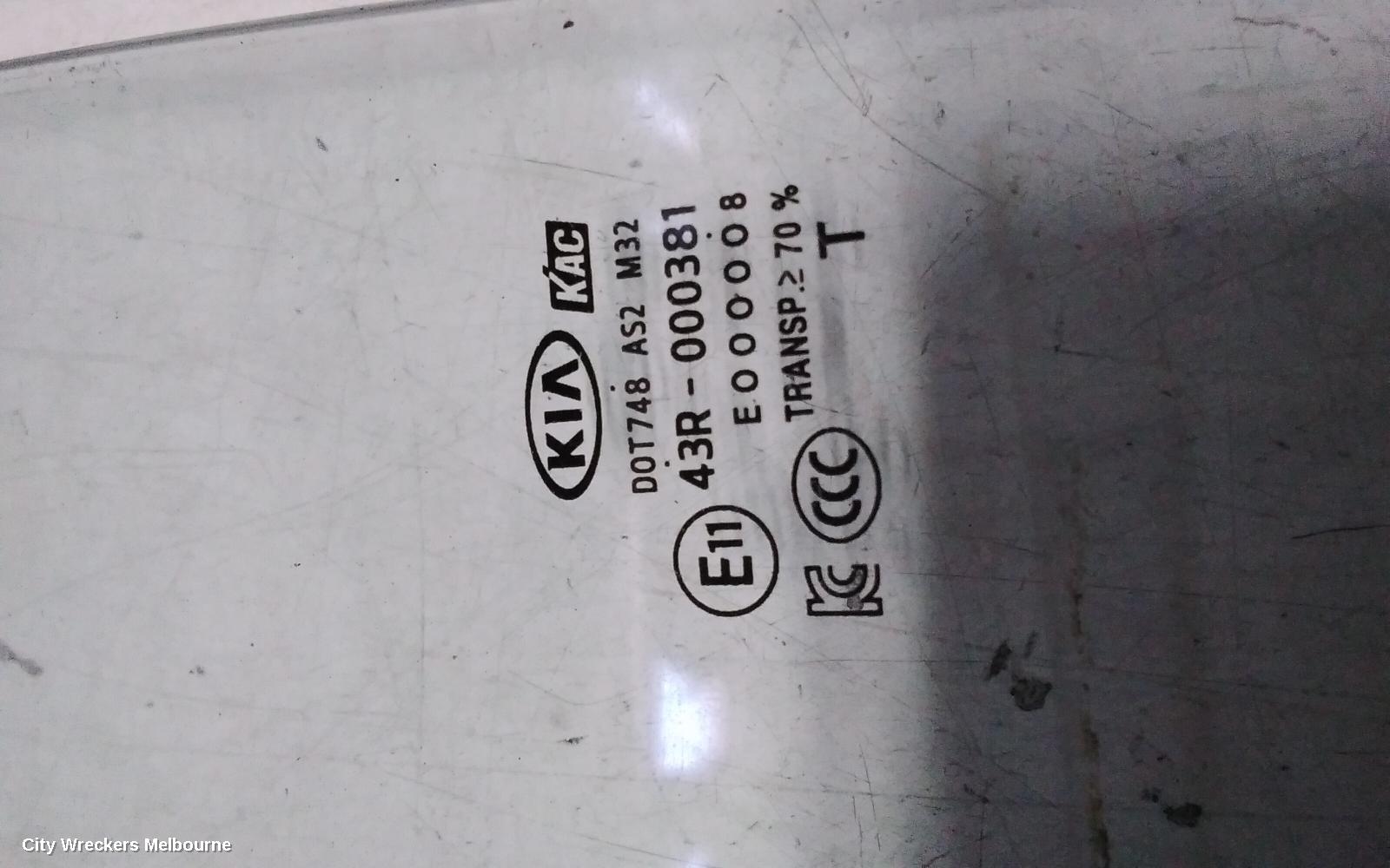 KIA SPORTAGE LEFT REAR DOOR WINDOW, QL, CODE M35, PRIVACY TINT, 10/2015 - 08/2021