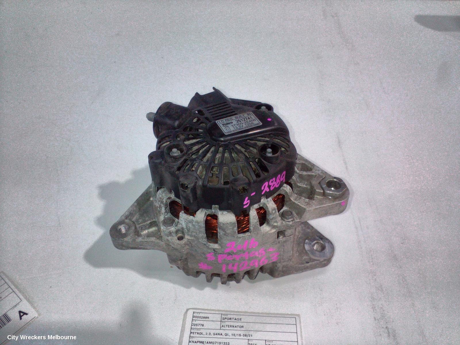 KIA SPORTAGE ALTERNATOR, PETROL, 2.0, G4NA, QL, 10/2015 - 08/2021