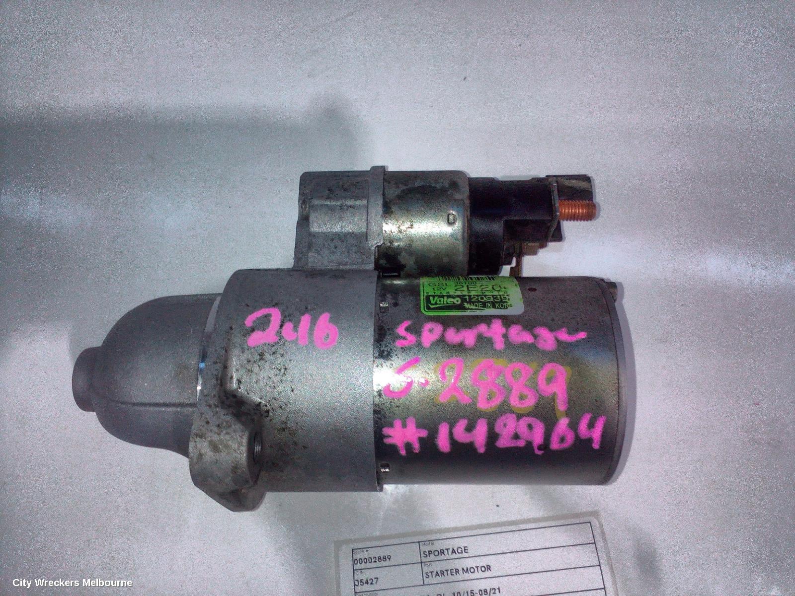 KIA SPORTAGE STARTER, PETROL, 2.0, G4NA, QL, 10/2015 - 08/2021