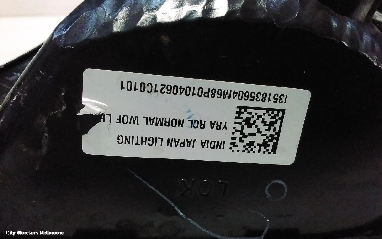 SUZUKI BALENO LEFT TAILLIGHT, EW, IN BODY, SINGLE CLEAR TYPE, 04/2016 - 12/2022