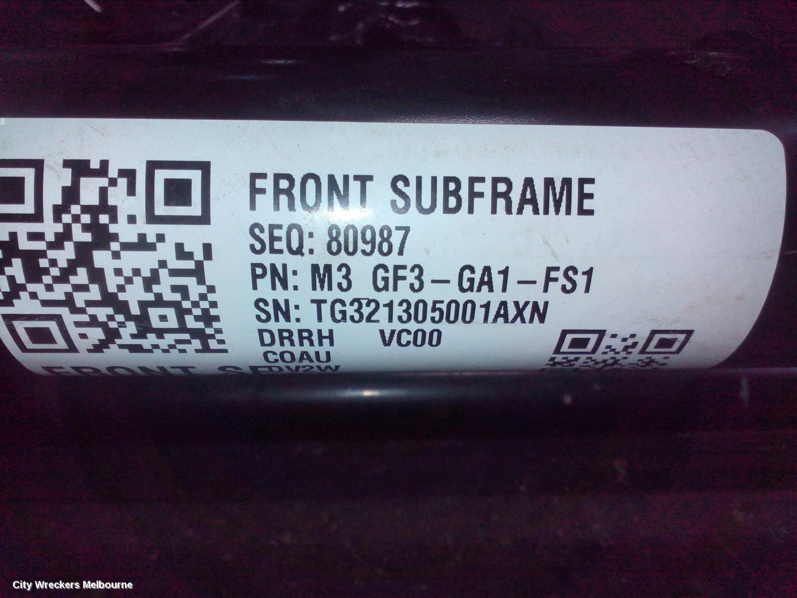 TESLA MODEL 3 FRT XMEMBER/CRADLE, 1ST GEN, 06/2019 ONWARDS