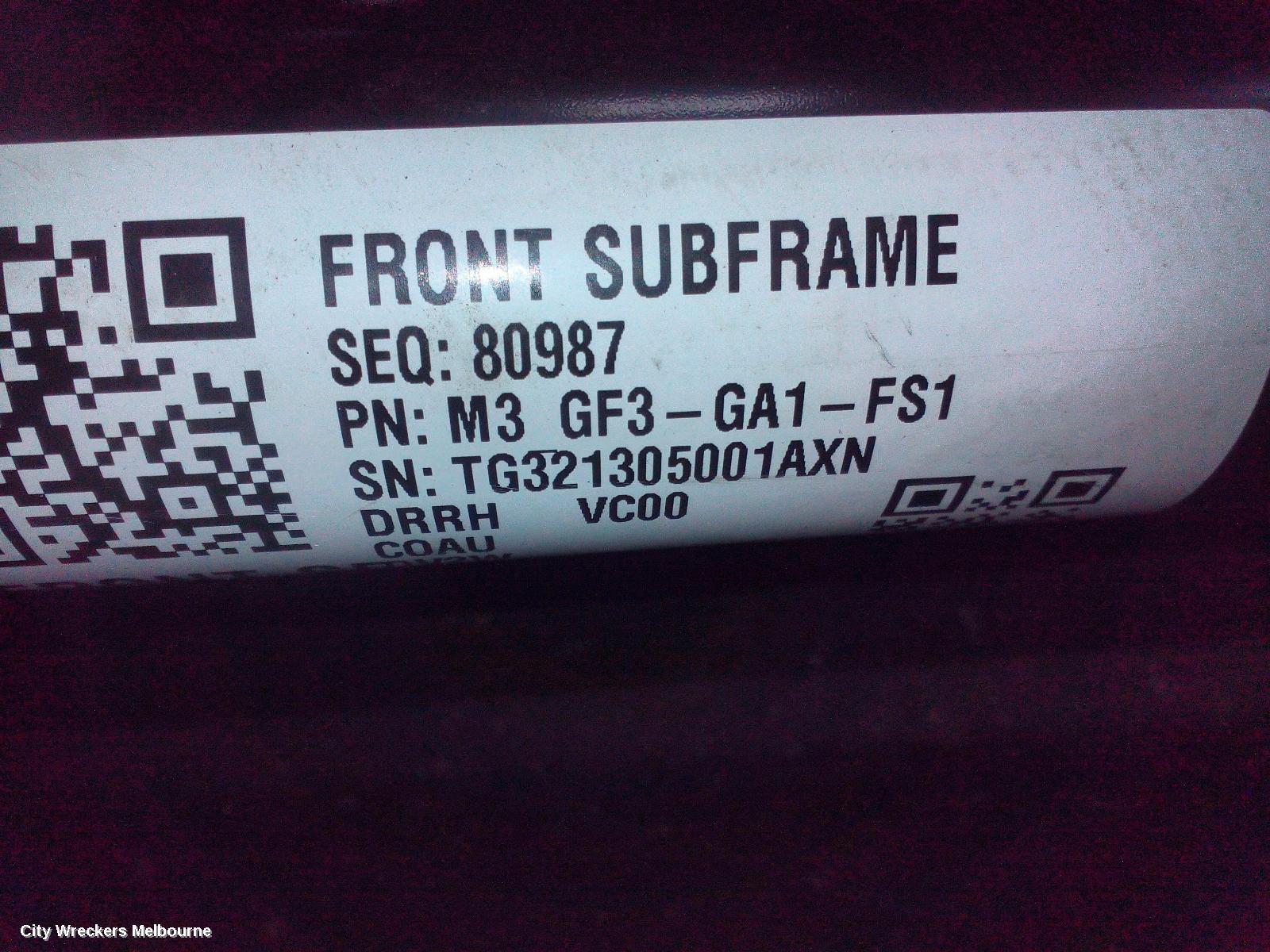 TESLA MODEL 3 FRT XMEMBER/CRADLE, 1ST GEN, 06/2019 ONWARDS