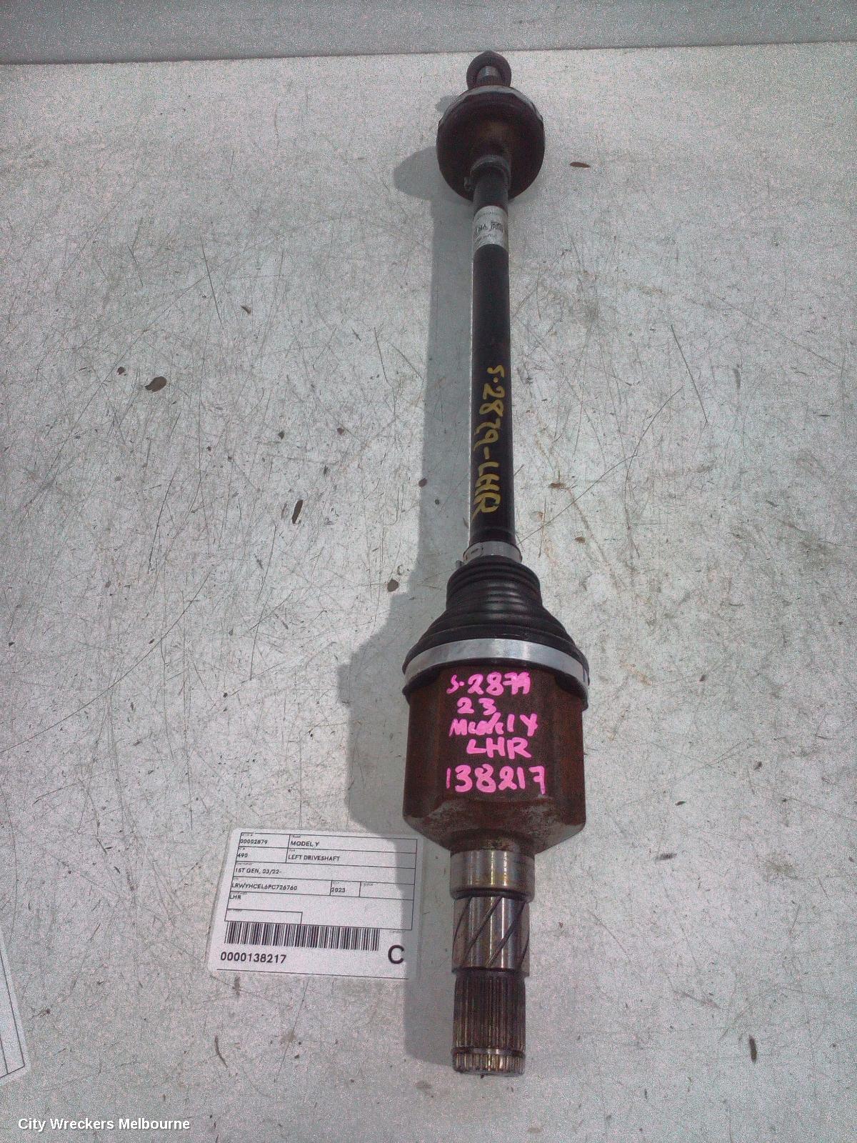 TESLA MODEL Y LEFT DRIVESHAFT, 1ST GEN, 03/2022 ONWARDS