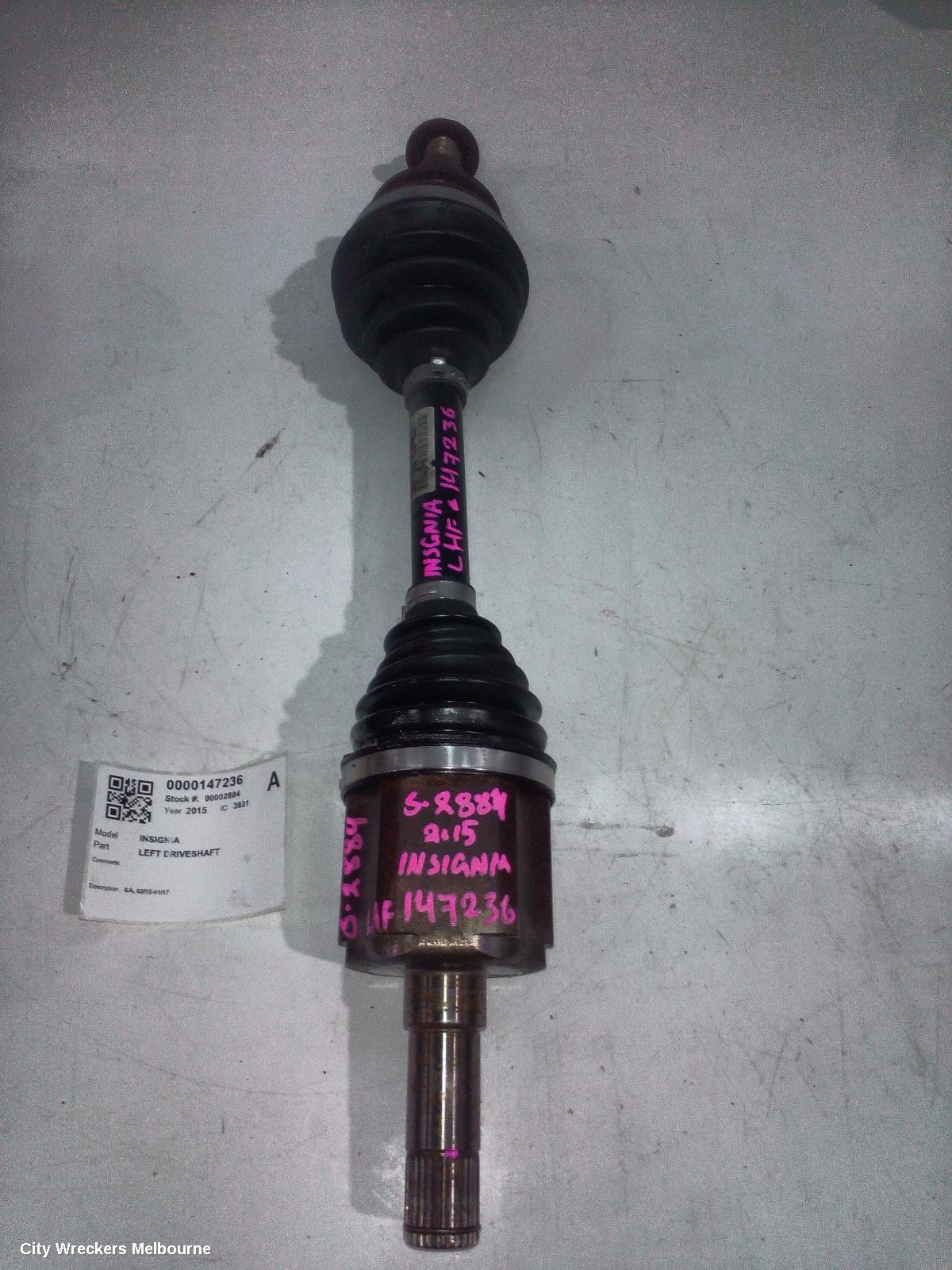 HOLDEN INSIGNIA LEFT DRIVESHAFT, GA, 02/2015 - 01/2017